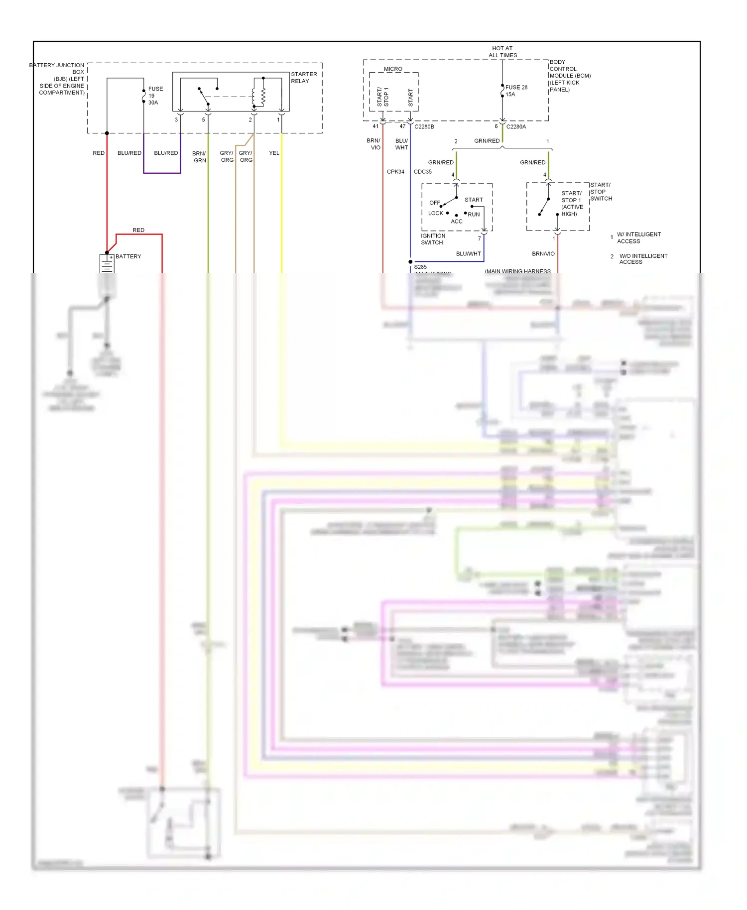 Ford Edge I facelift (2010-2014) module (bcm) (left kick panel) wiring diagram  (2 of 2)