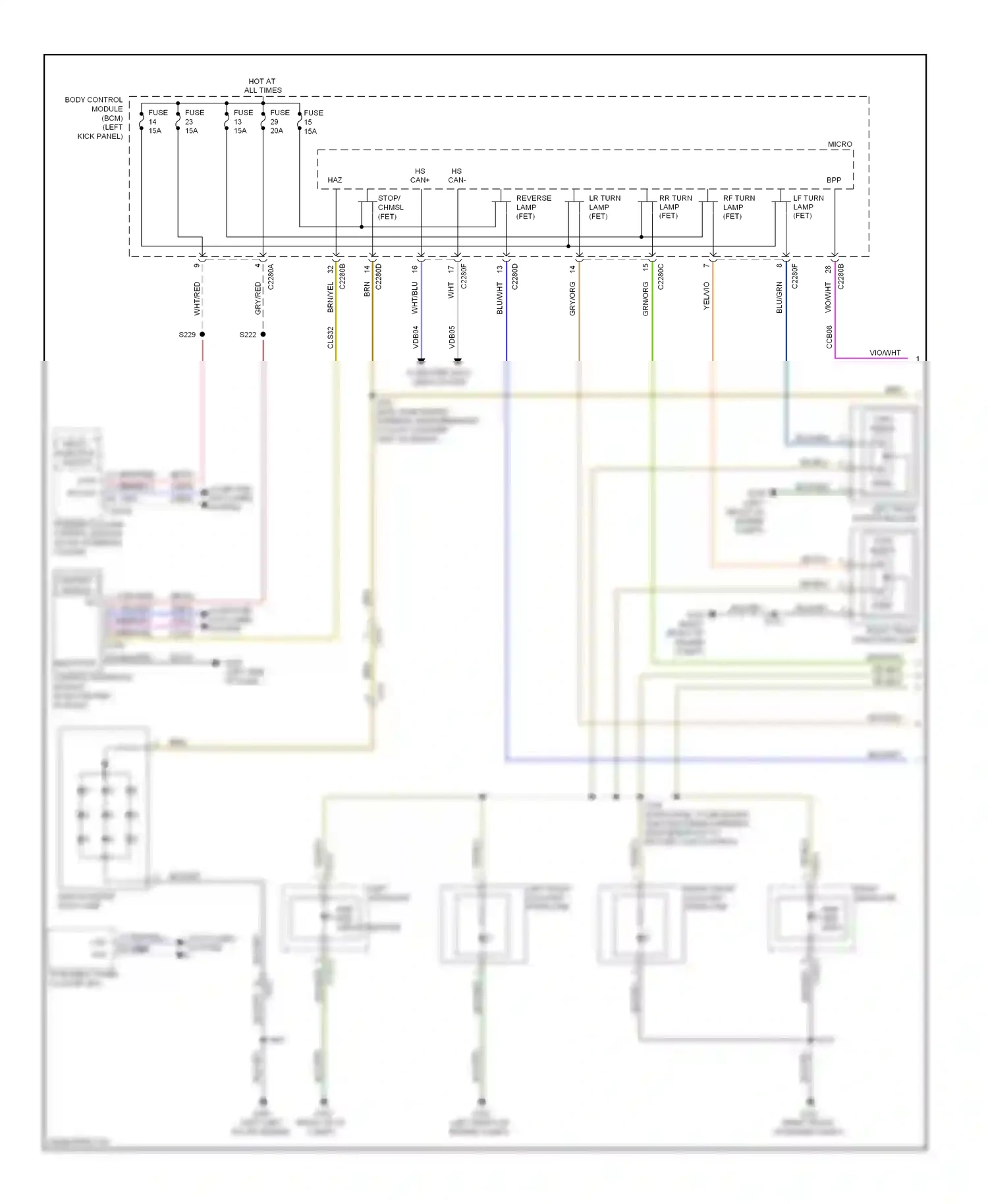 Wiring diagram multi- function switch for Ford Edge I facelift (2010-2014) (3 of 4)