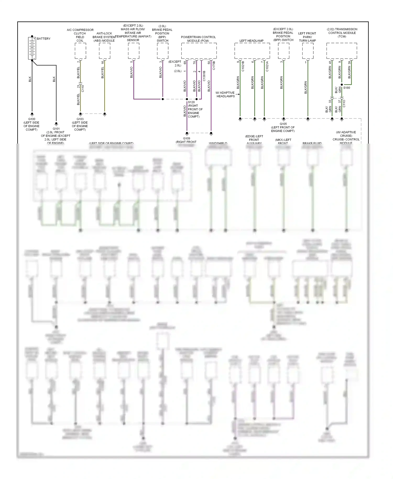 Ford Edge I facelift (2010-2014) powertrain control module (pcm) wiring diagram  (2 of 7)