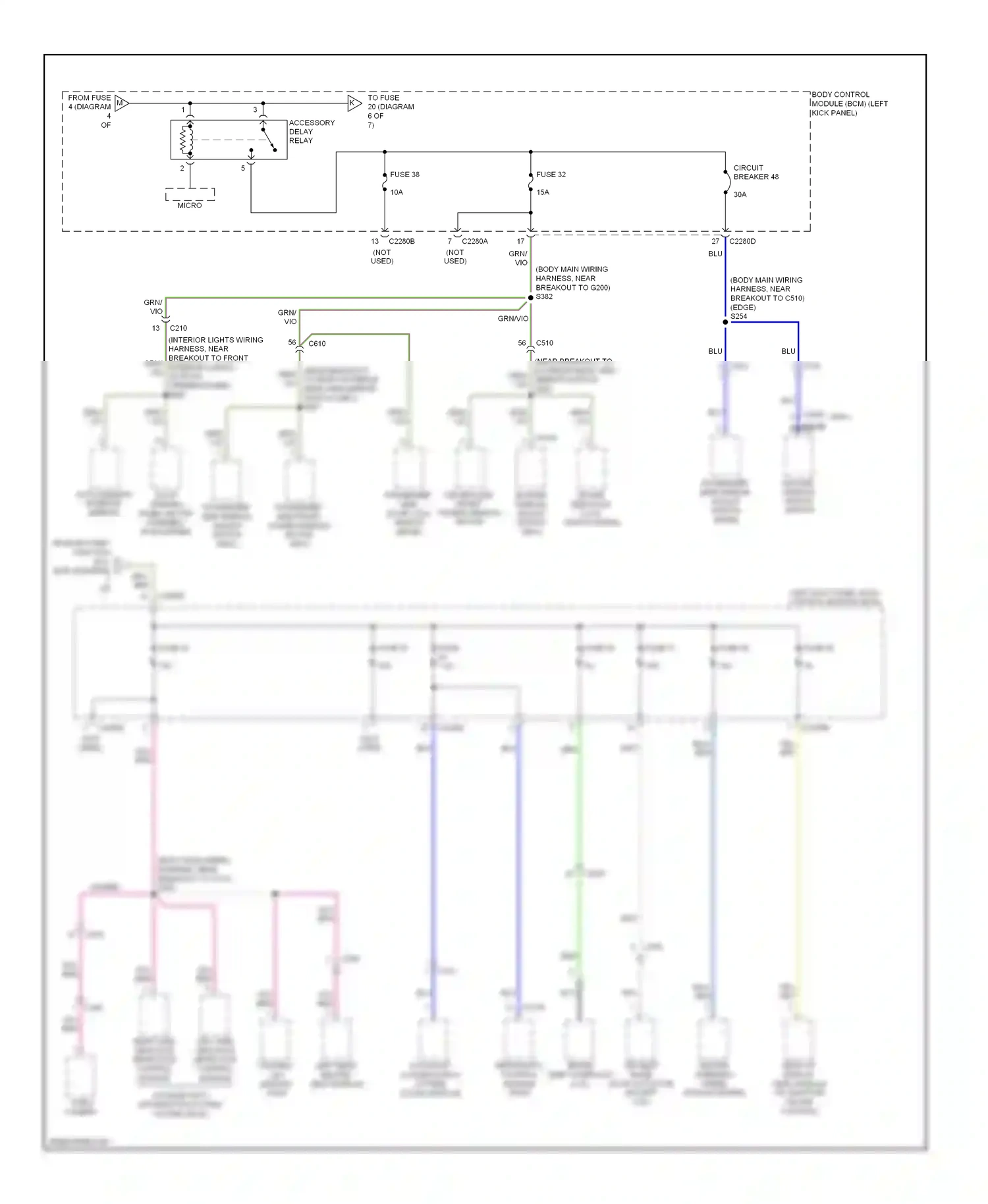 Ford Edge I facelift (2010-2014) restraints control module (rcm) wiring diagram  (1 of 1)