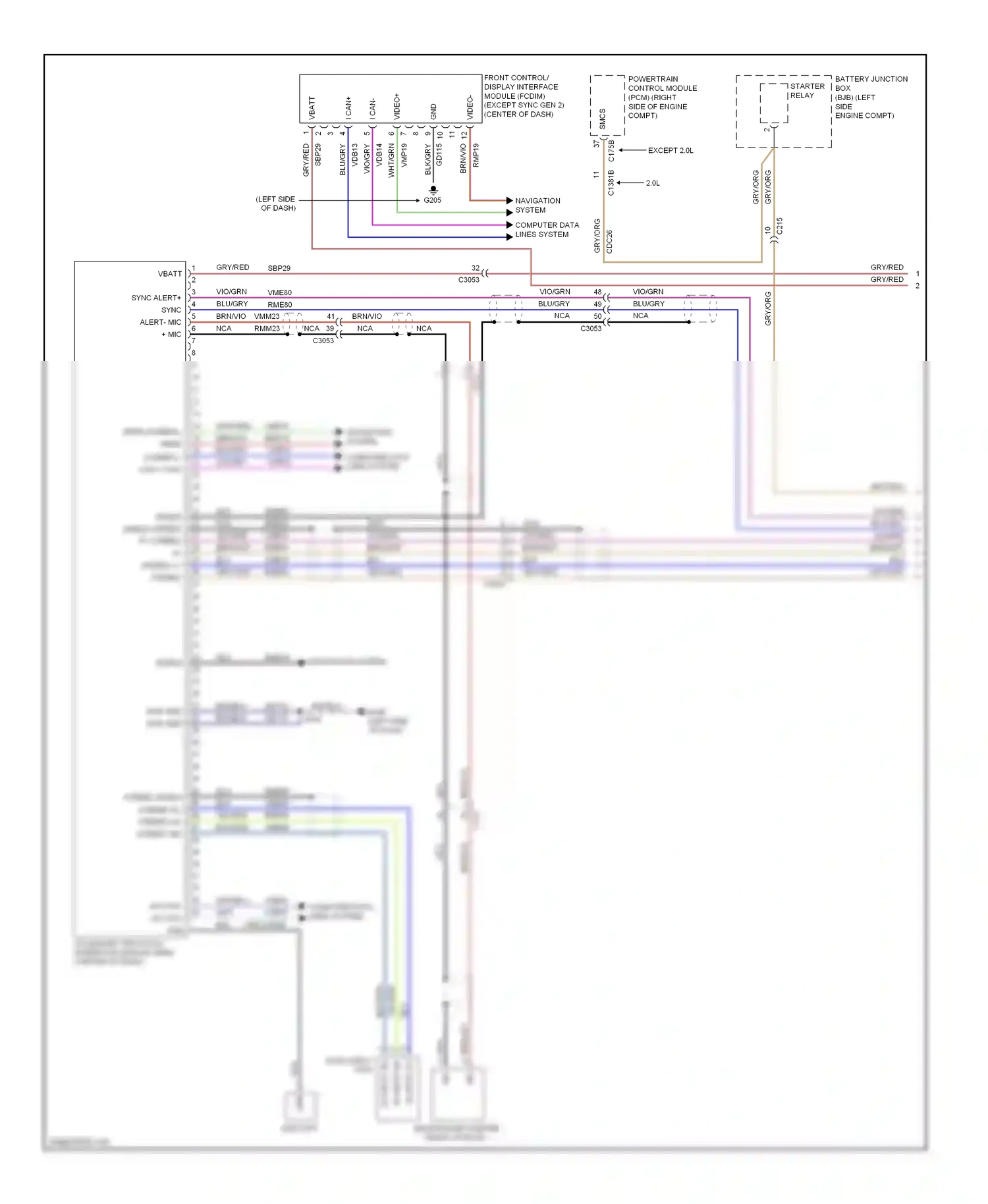 Ford Edge I facelift (2010-2014) shield wiring diagram  (3 of 4)