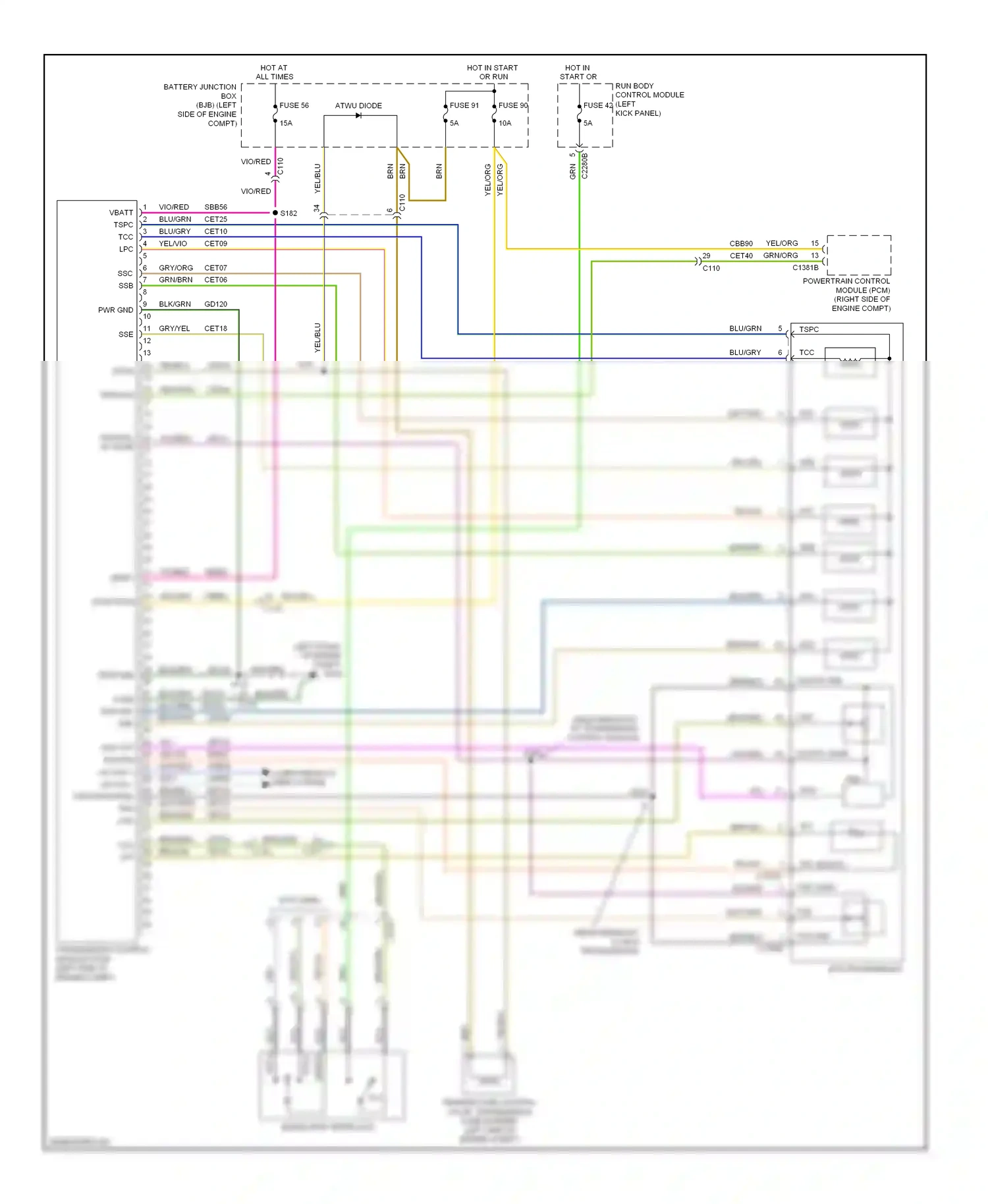 Wiring diagram trsw-pn for Ford Edge I facelift (2010-2014) (1 of 2)