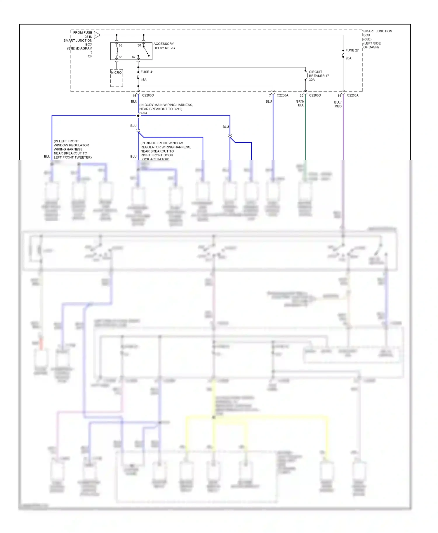 Ford Edge I (2006-2010) blu wiring diagram  (27 of 53)