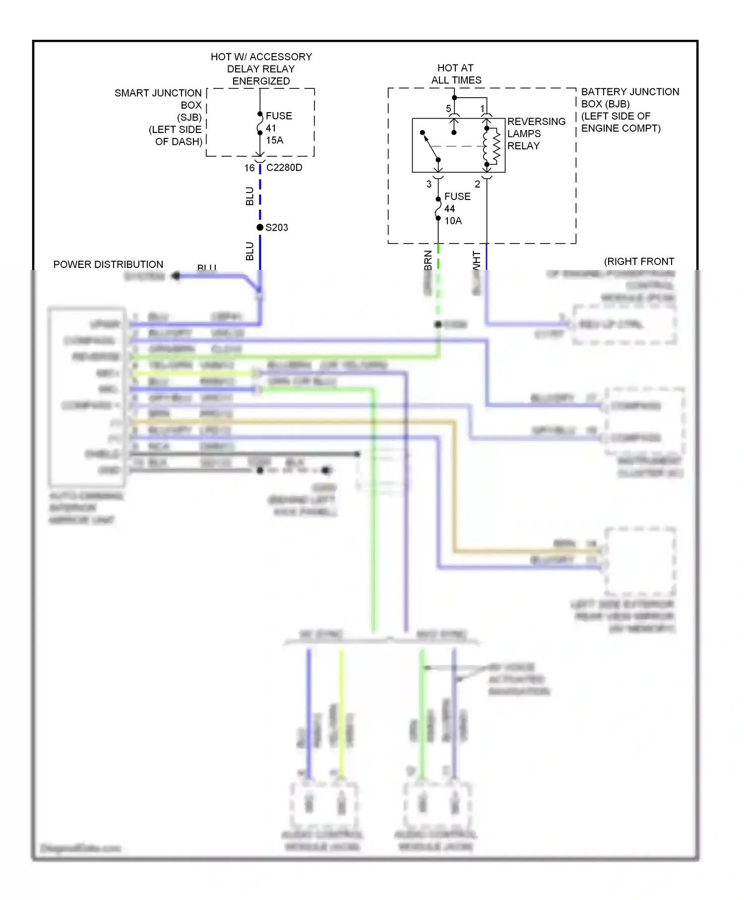 Ford Edge I (2006-2010) compass wiring diagram  (1 of 2)