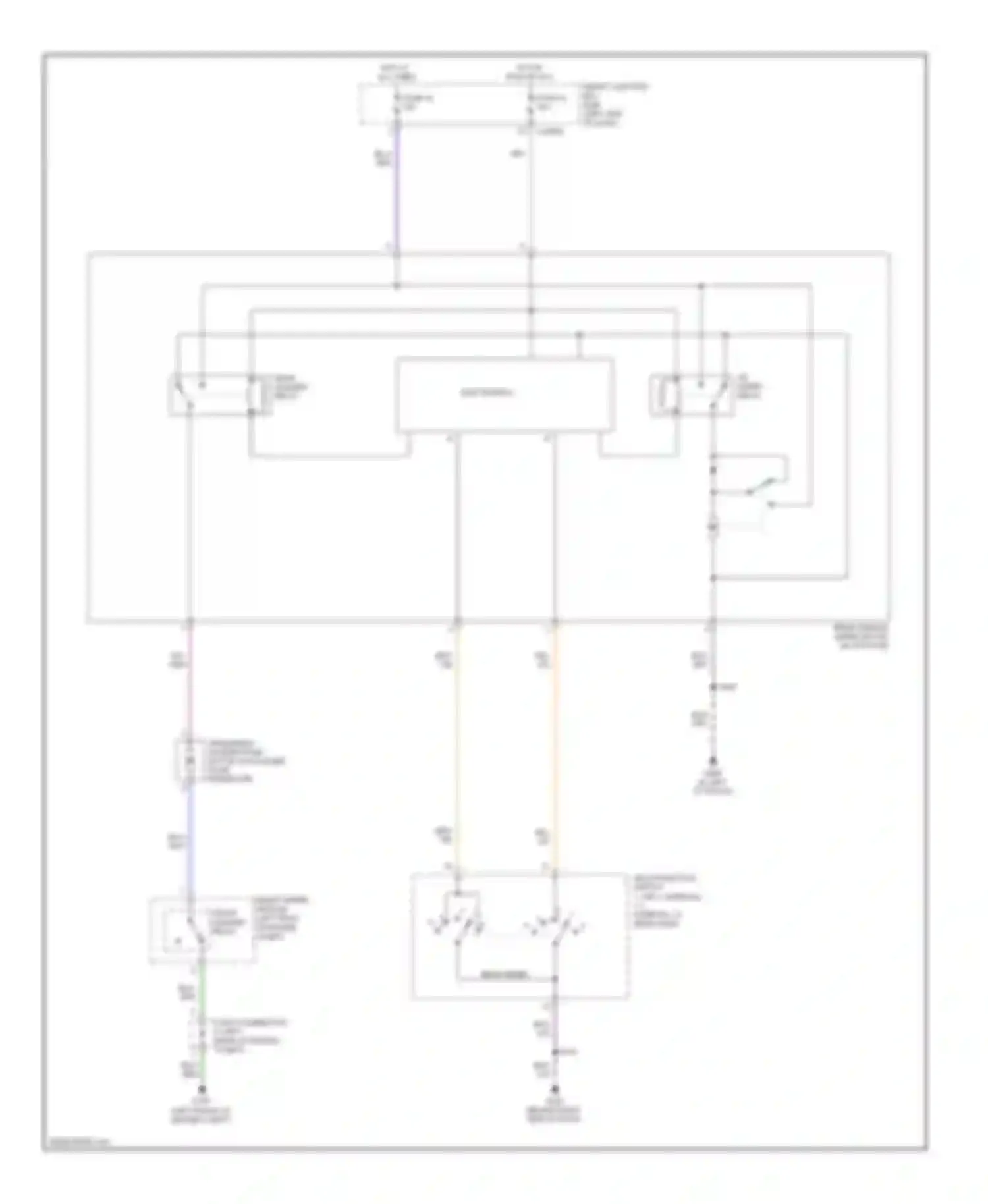 Wiring diagram multi-function switch 1. off 2. interval 1 3. interval 2 4. rear wash for Ford Edge I (2006-2010)