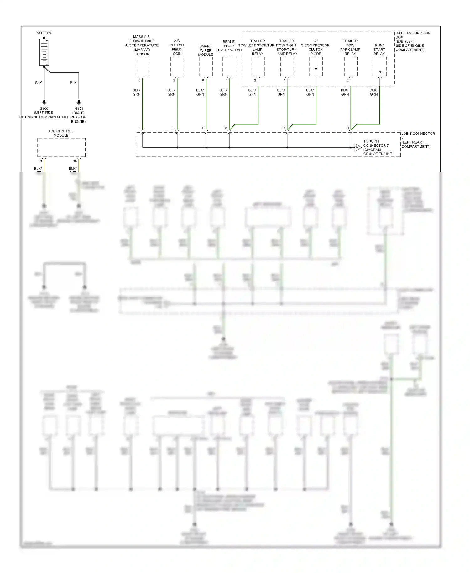 Ford Edge I (2006-2010) (left front of engine compartment) wiring diagram  (1 of 1)