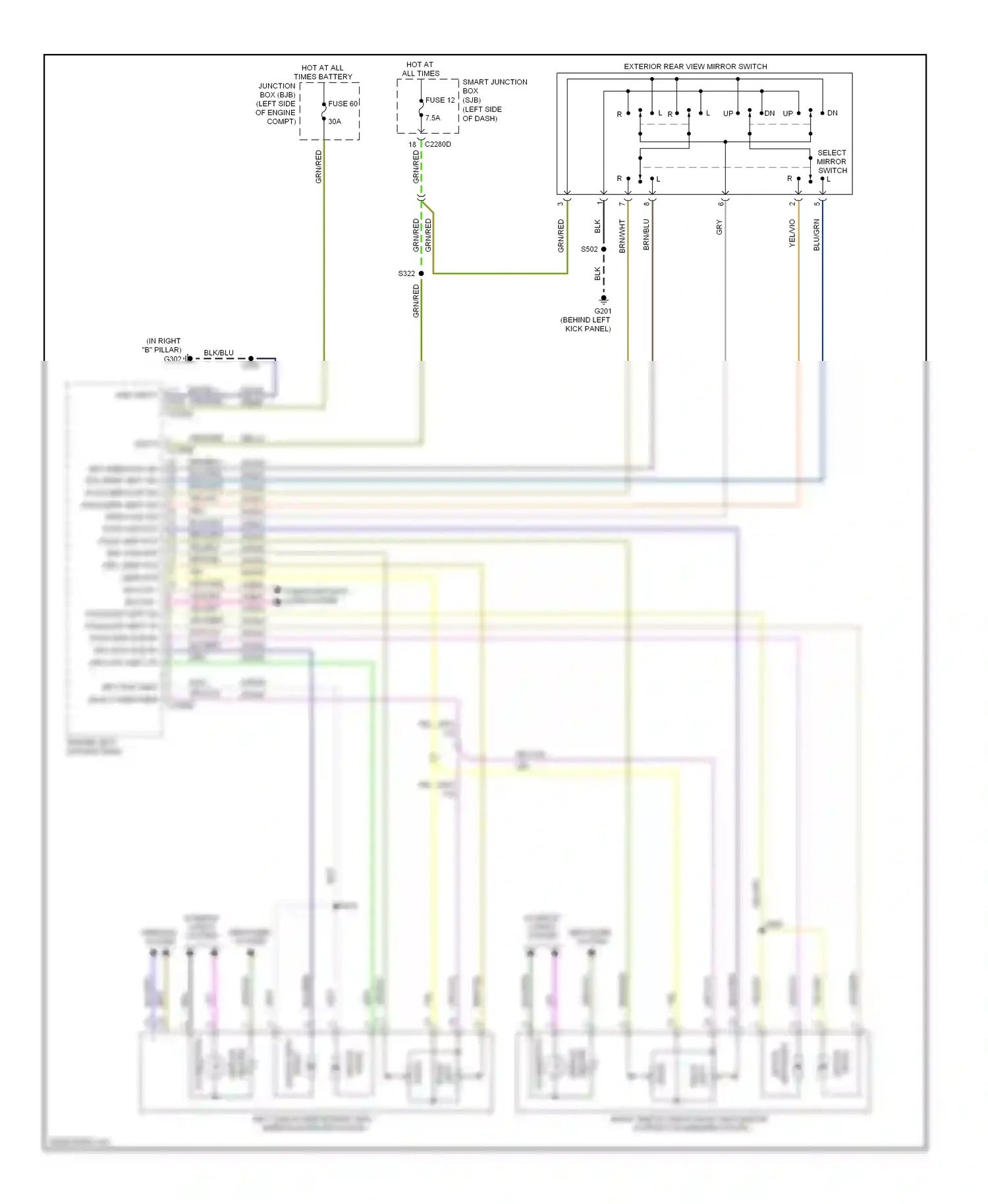 Ford Edge I (2006-2010) left wiring diagram  (1 of 3)