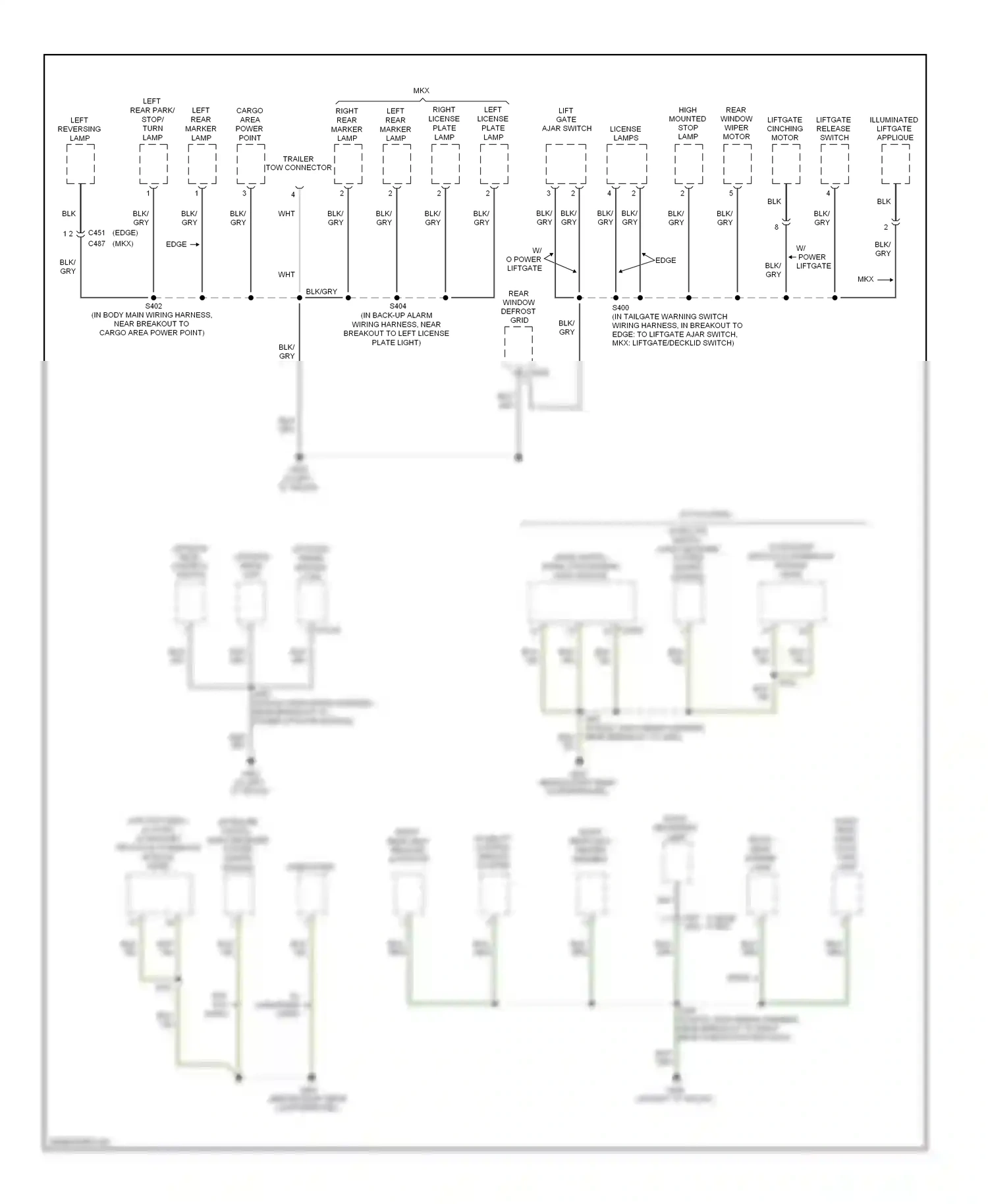 Ford Edge I (2006-2010) liftgate/ trunk module (ltm) wiring diagram  (1 of 1)