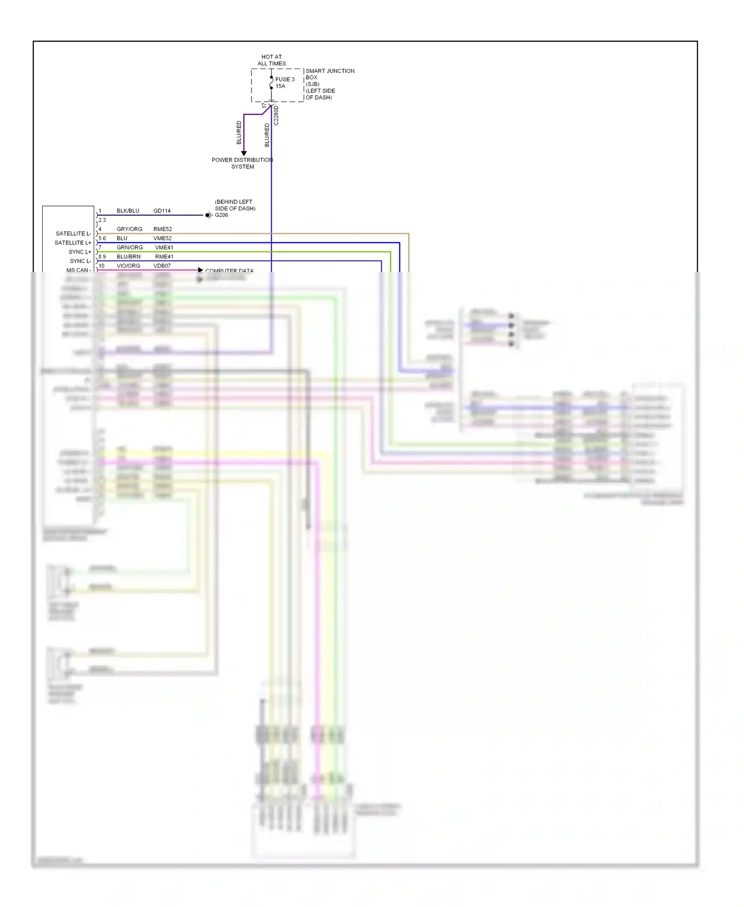 Ford Edge I (2006-2010) shield wiring diagram  (3 of 4)