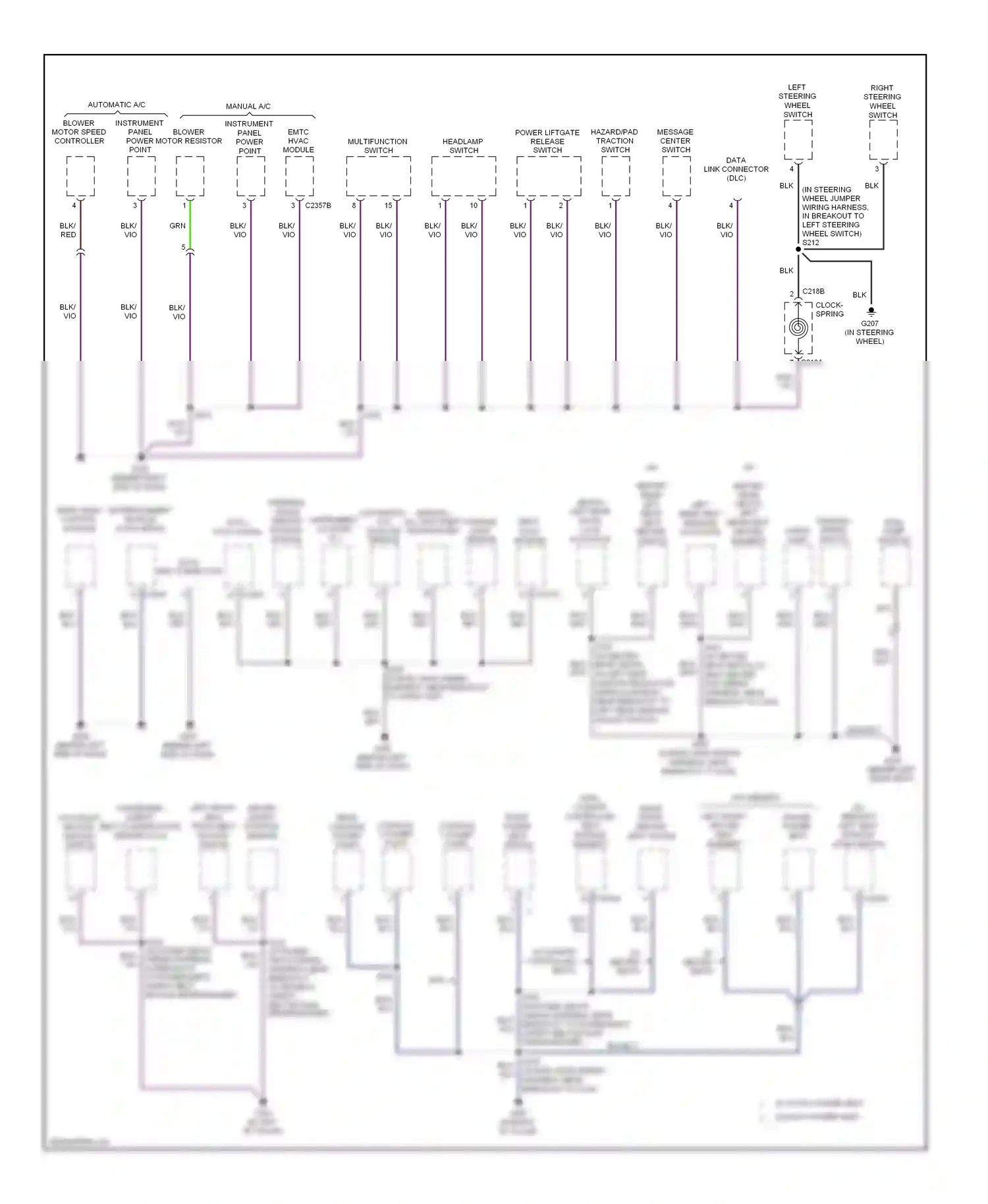 Ford Edge I (2006-2010) steering angle sensor datc module hvac (sasm) module wiring diagram  (1 of 1)