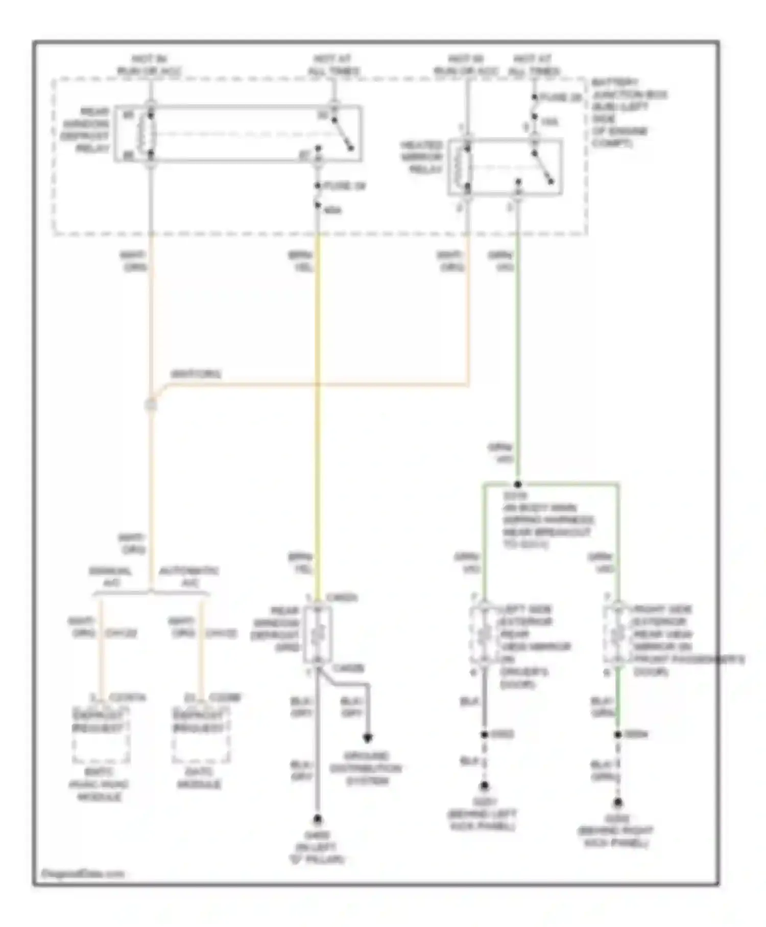 Wiring diagram (in body main wiring harness, near breakout for Ford Edge I (2006-2010)