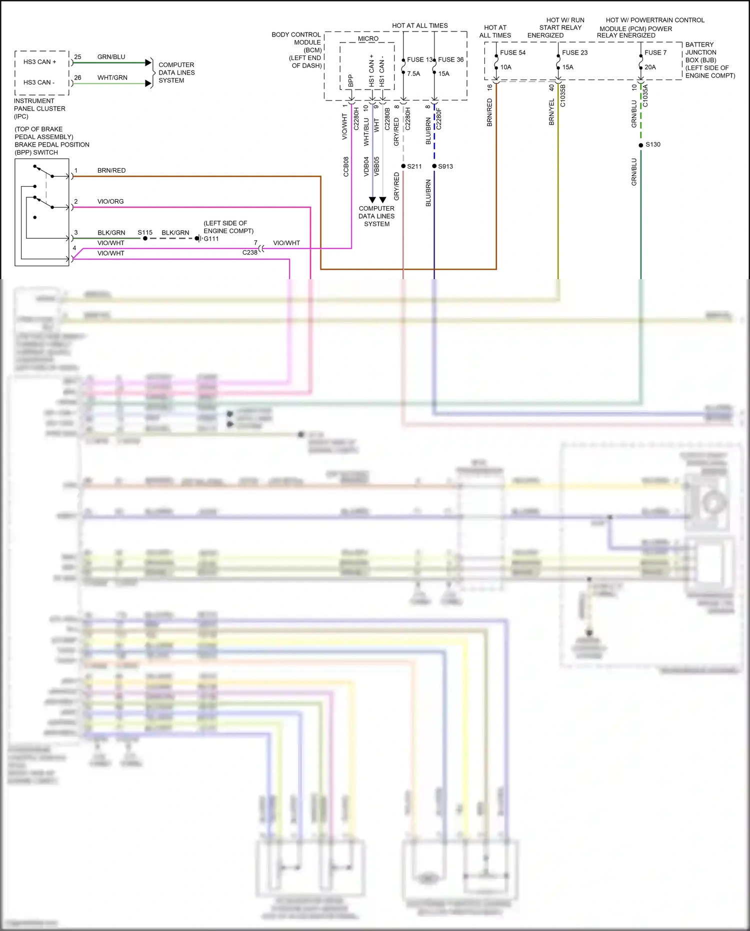 Wiring diagram blu/org for Ford Edge II facelift (2018-2023) (4 of 40)