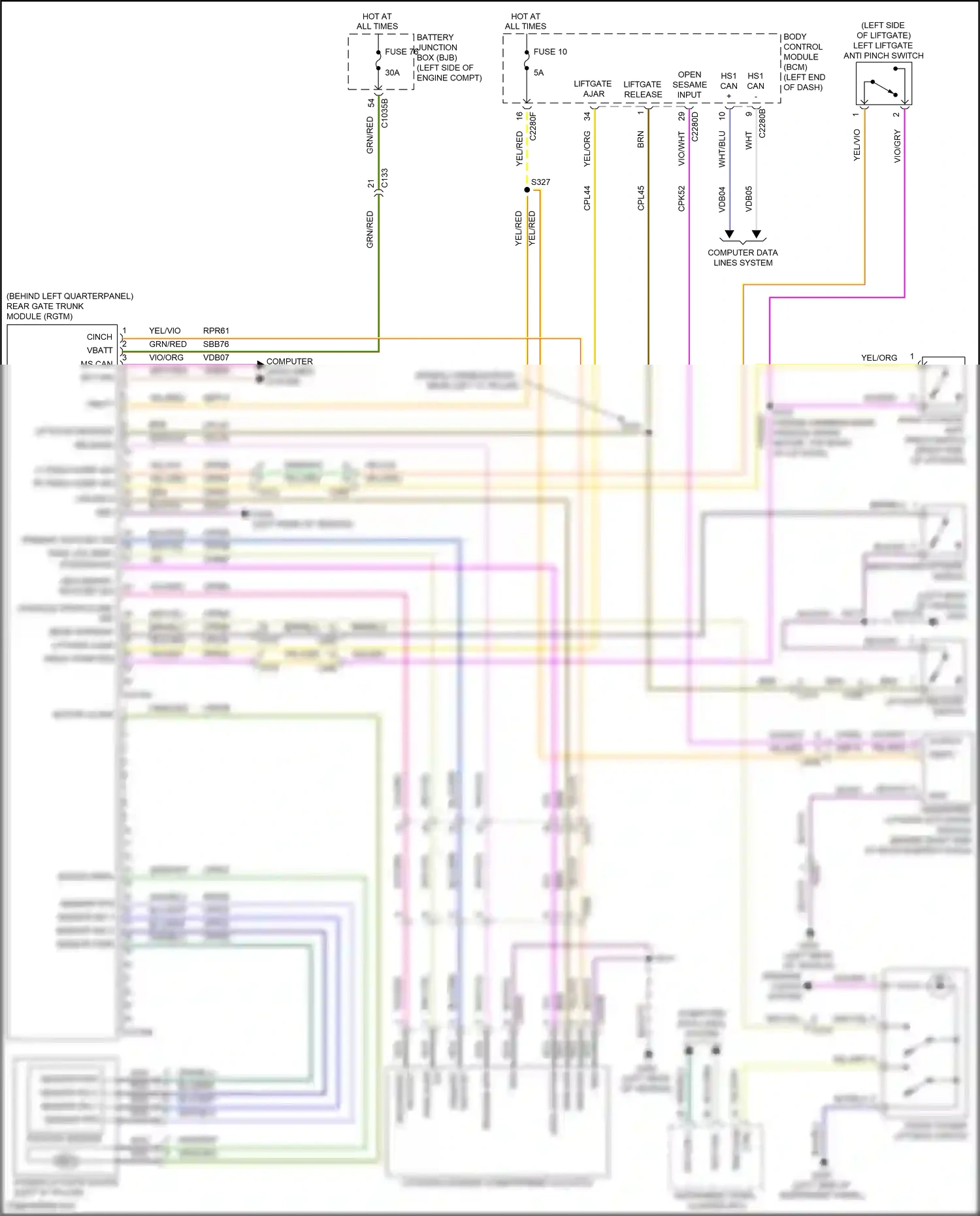 Wiring diagram ctrl sw for Ford Edge II facelift (2018-2023) (1 of 1)