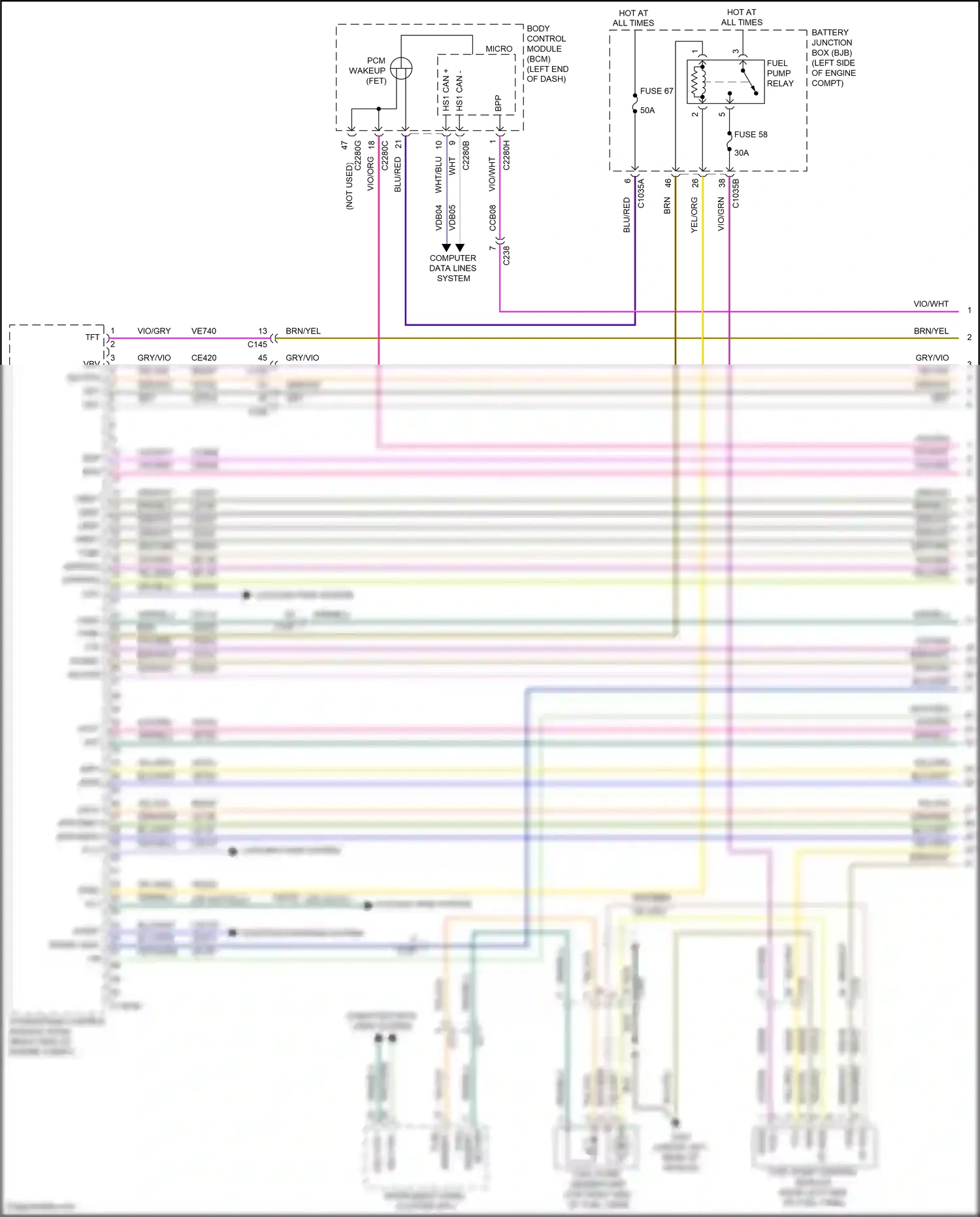 Wiring diagram fuse 67 for Ford Edge II facelift (2018-2023) (7 of 8)