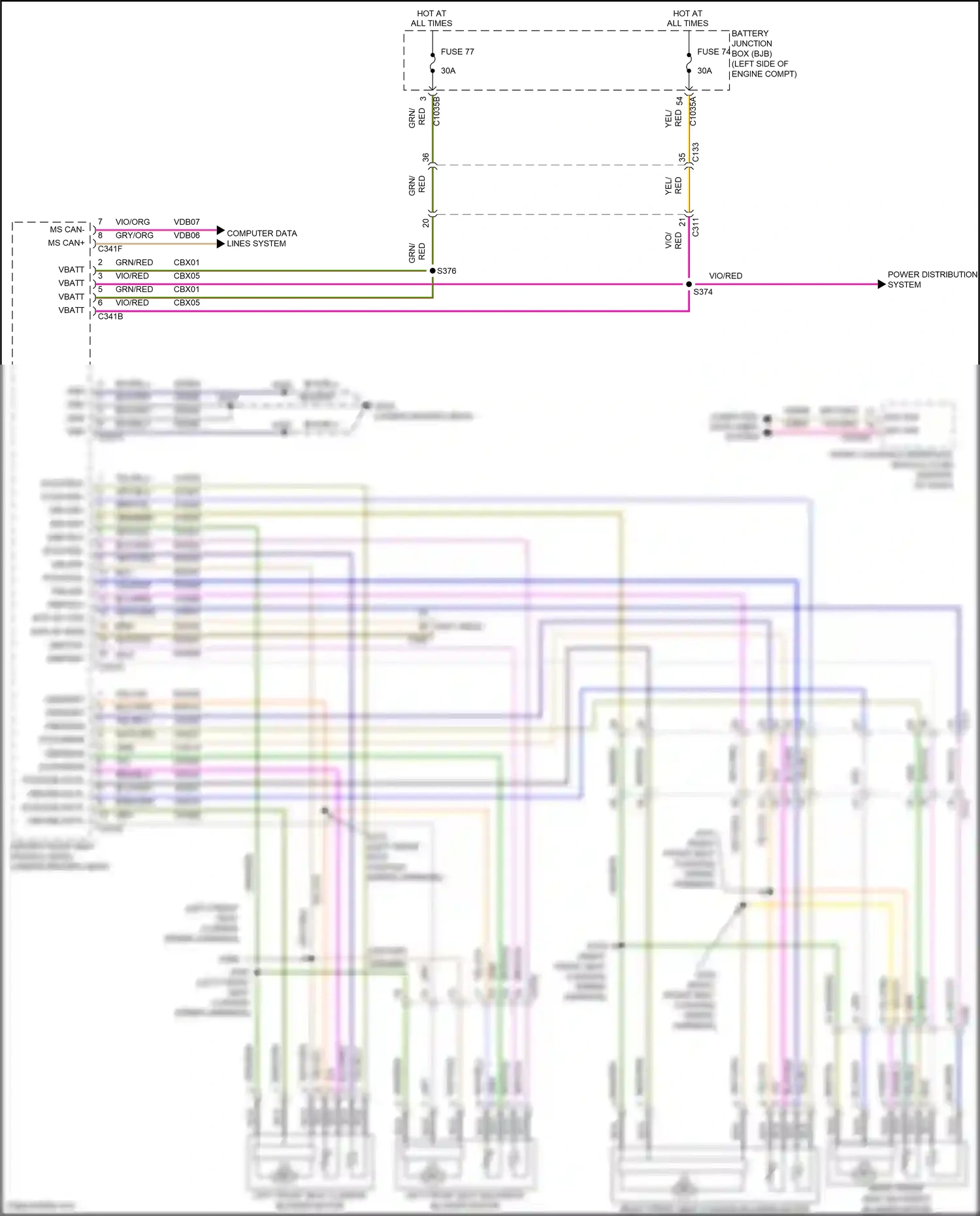 Wiring diagram fuse 77 for Ford Edge II facelift (2018-2023) (1 of 3)