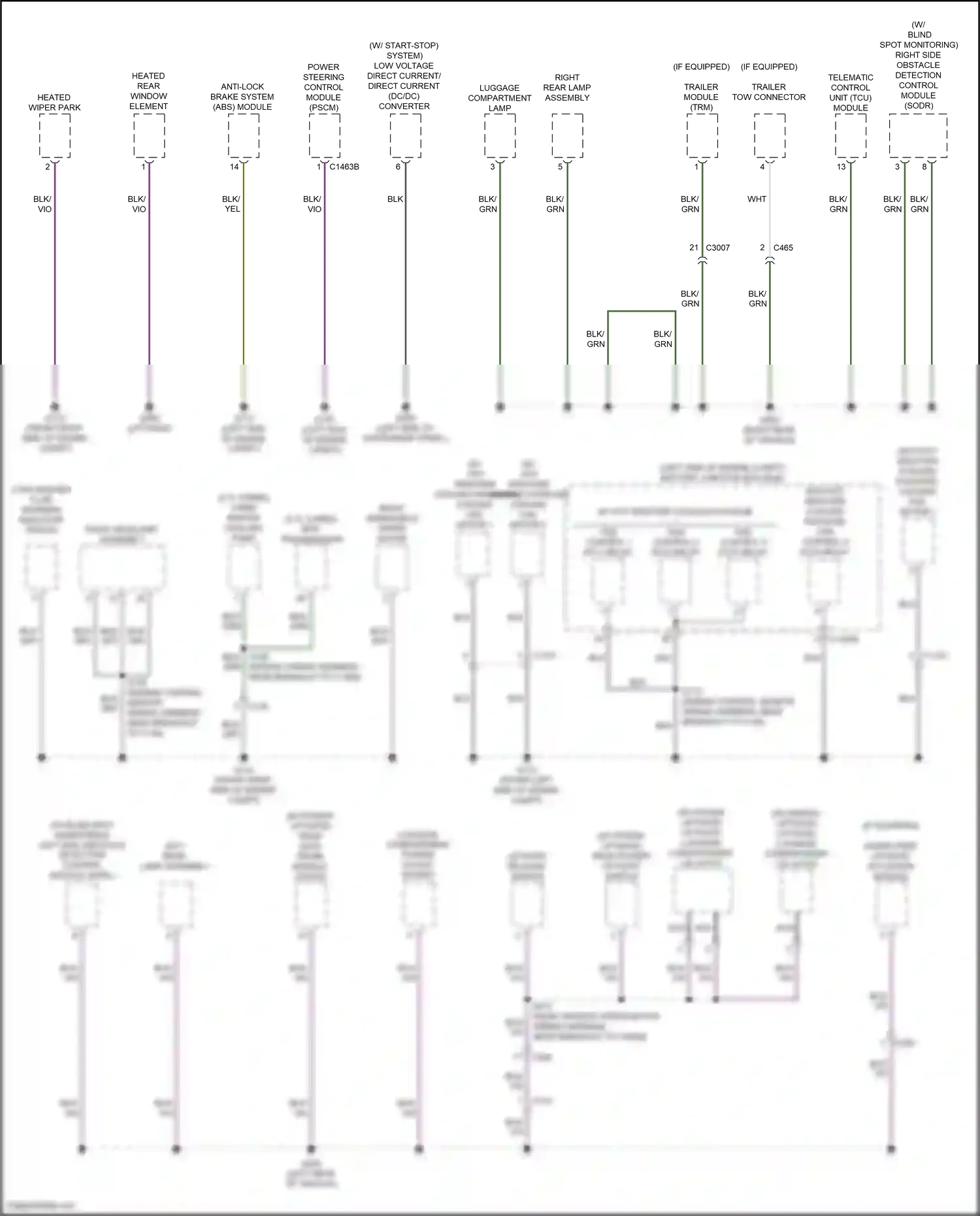 Wiring diagram heated rear window element for Ford Edge II facelift (2018-2023) (2 of 2)