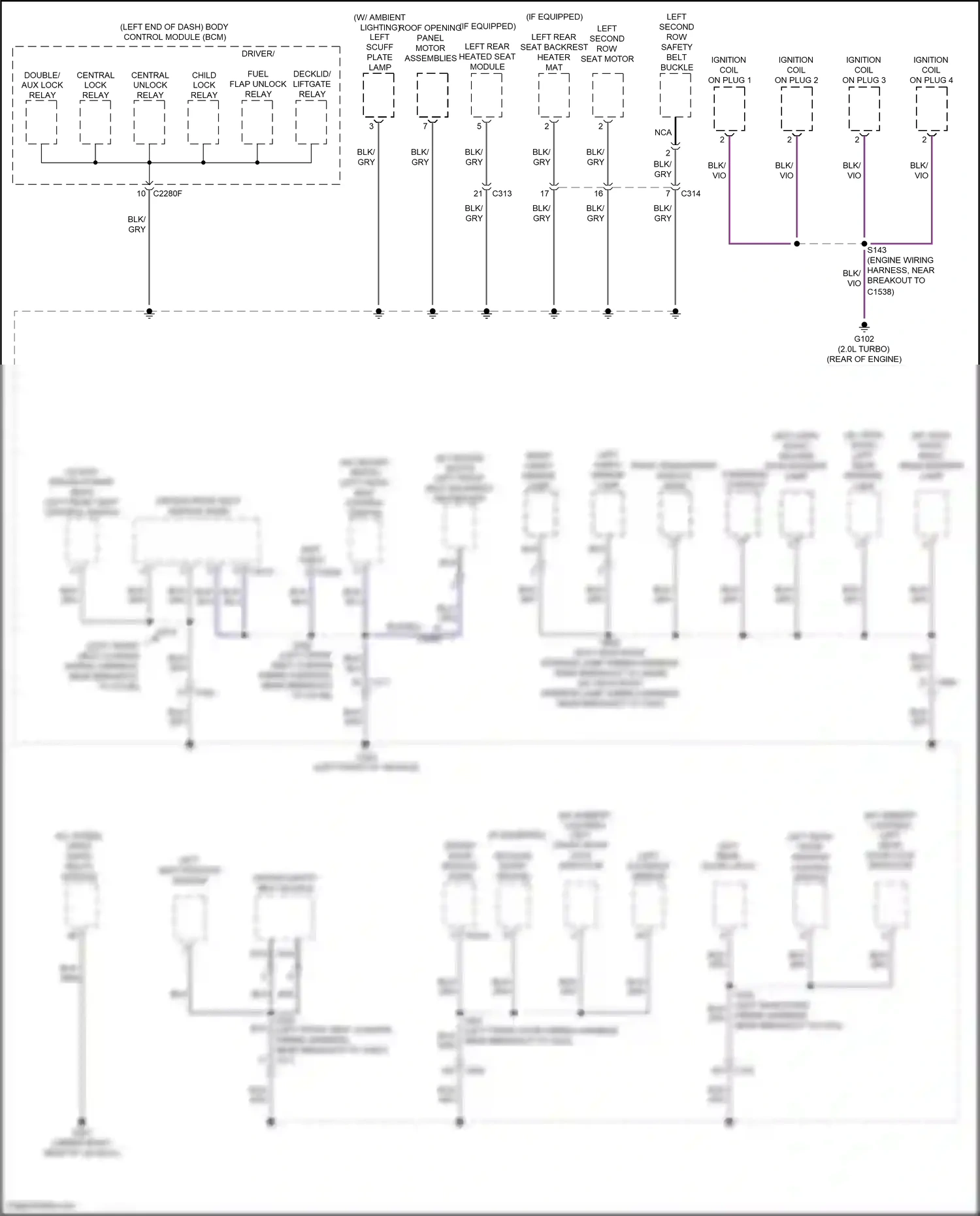 Wiring diagram ignition coil on plug 3 for Ford Edge II facelift (2018-2023) (2 of 5)
