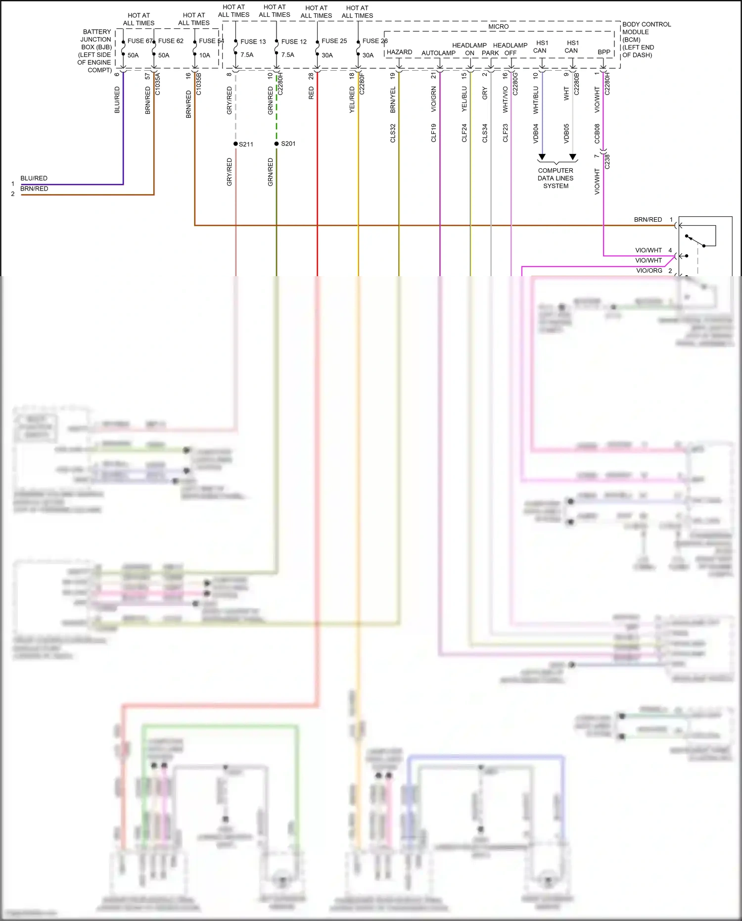 Wiring diagram pass turn for Ford Edge II facelift (2018-2023) (1 of 3)