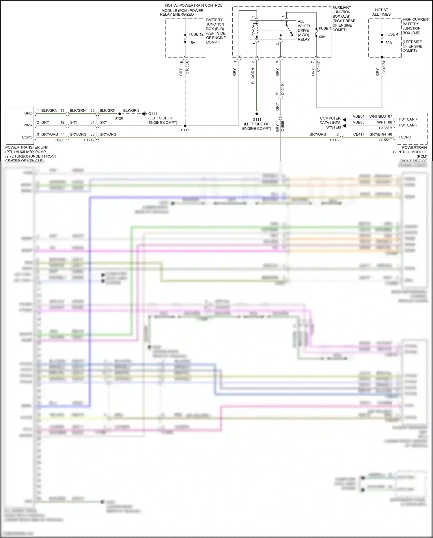 Wiring diagram ptumc + for Ford Edge II facelift (2018-2023) (1 of 2)