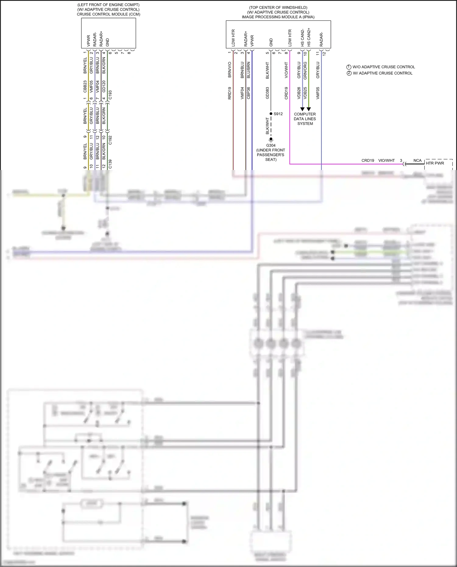 Wiring diagram radar - for Ford Edge II facelift (2018-2023) (1 of 1)