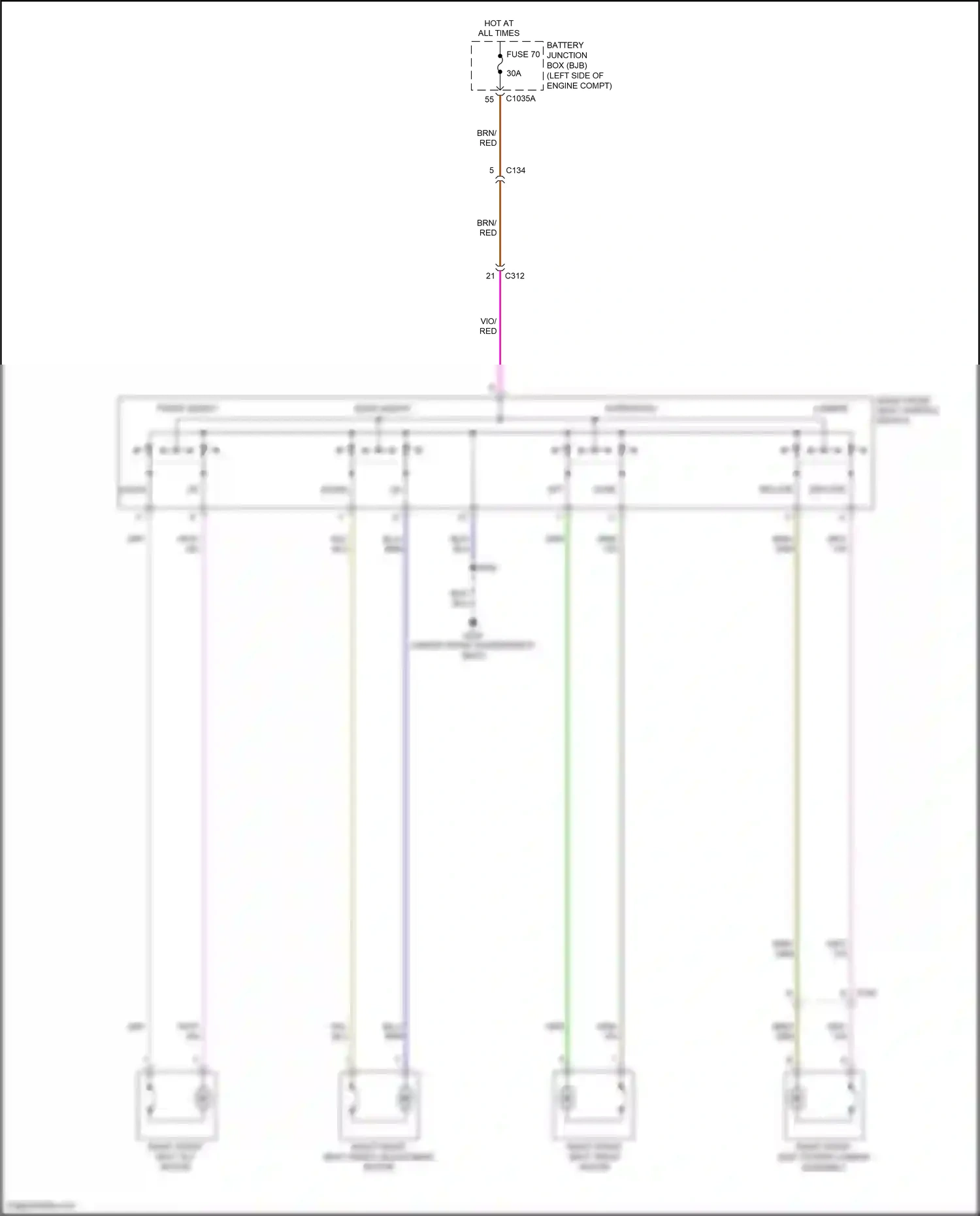 Wiring diagram right front seat control switch for Ford Edge II facelift (2018-2023) (3 of 4)