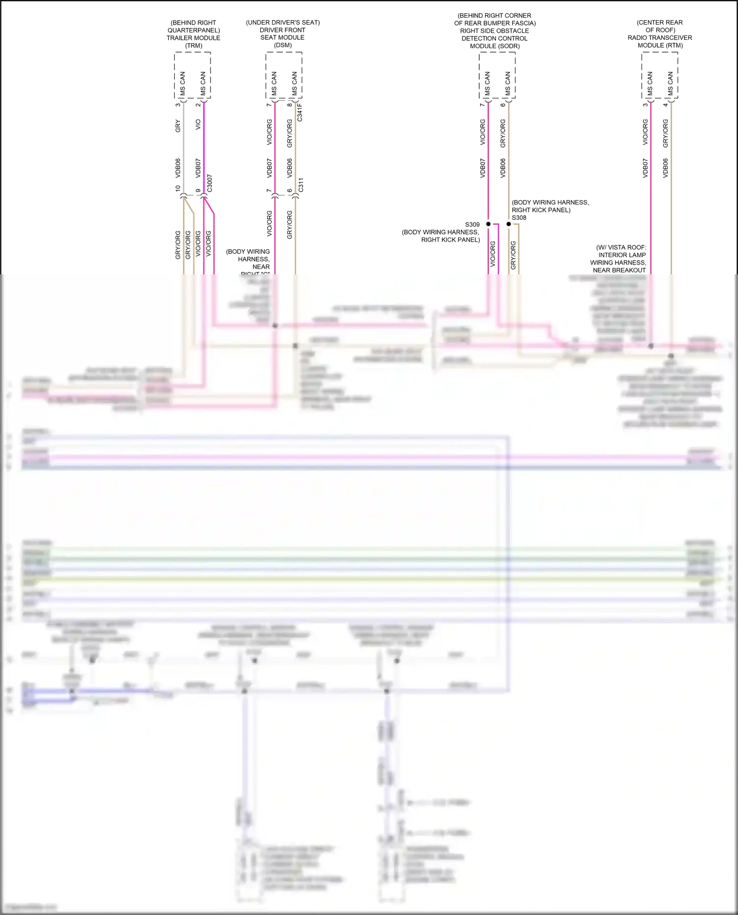 Wiring diagram vio/org for Ford Edge II facelift (2018-2023) (2 of 78)