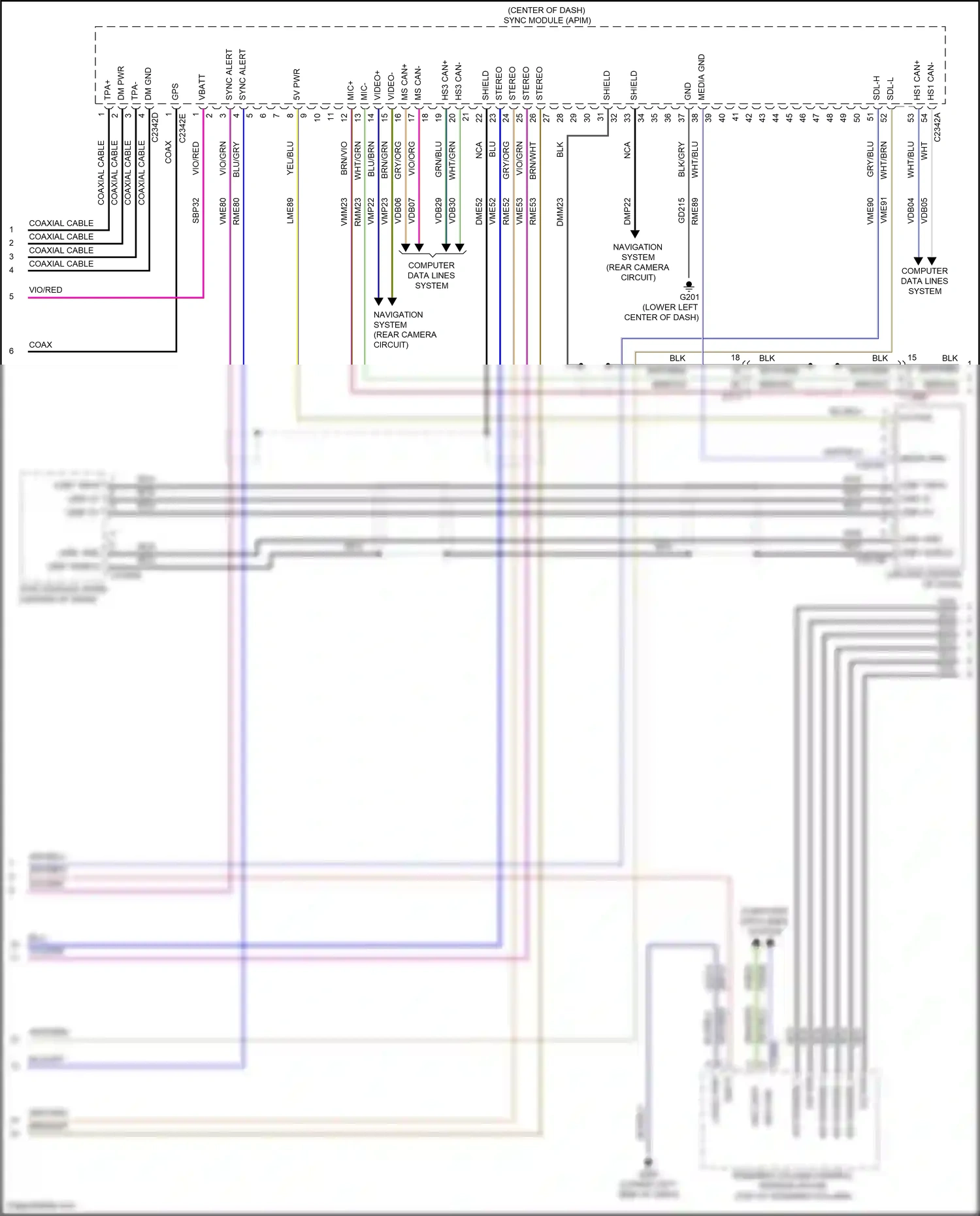 Wiring diagram a/d rtn for Ford Edge II (2015-2018) (1 of 13)
