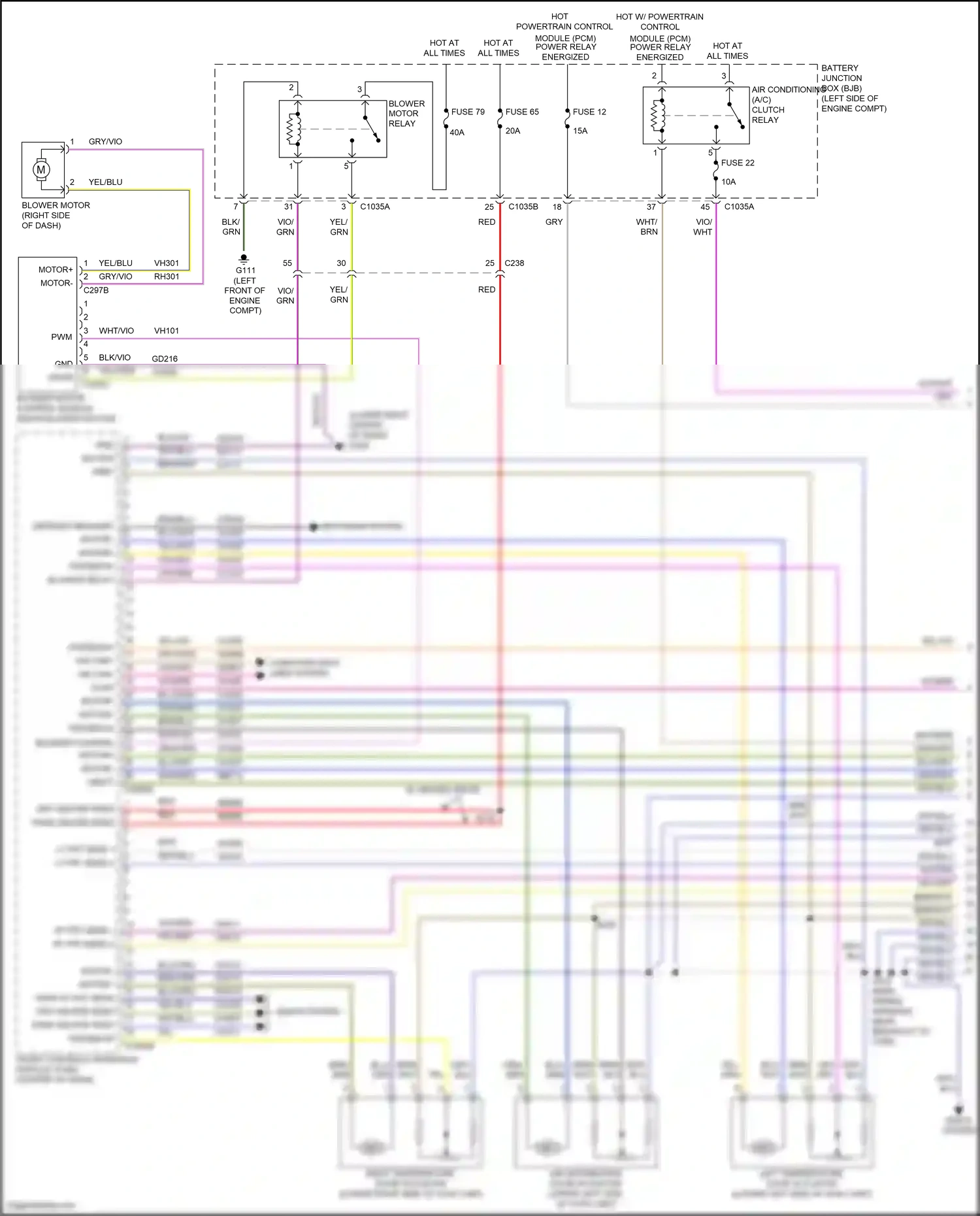 Wiring diagram blower motor for Ford Edge II (2015-2018) (1 of 2)