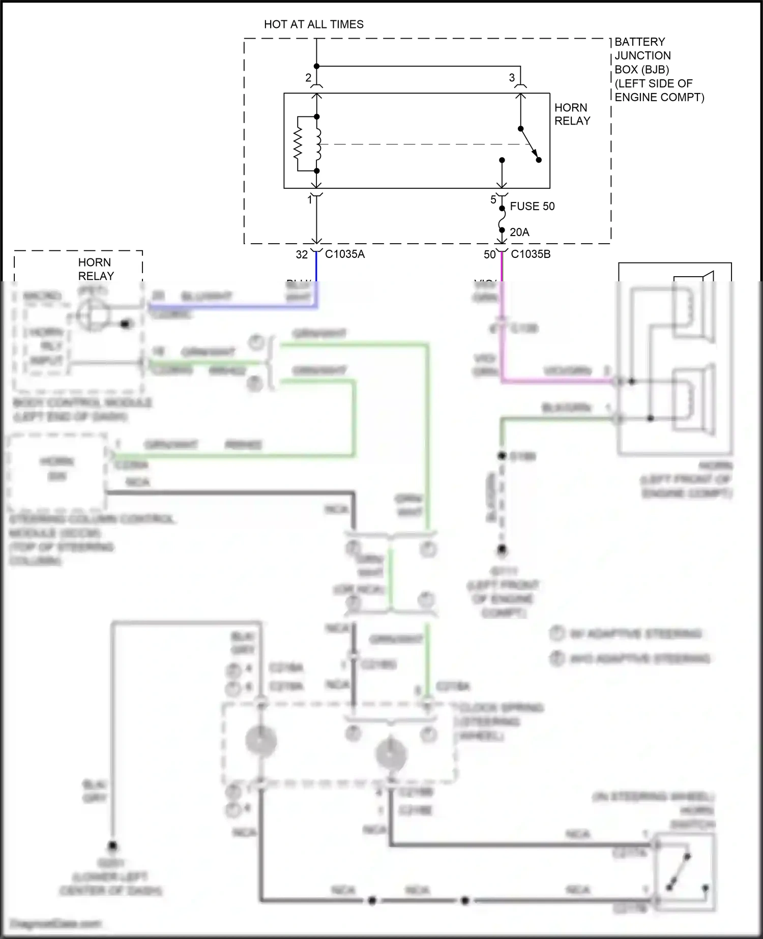 Wiring diagram blu/wht for Ford Edge II (2015-2018) (25 of 50)