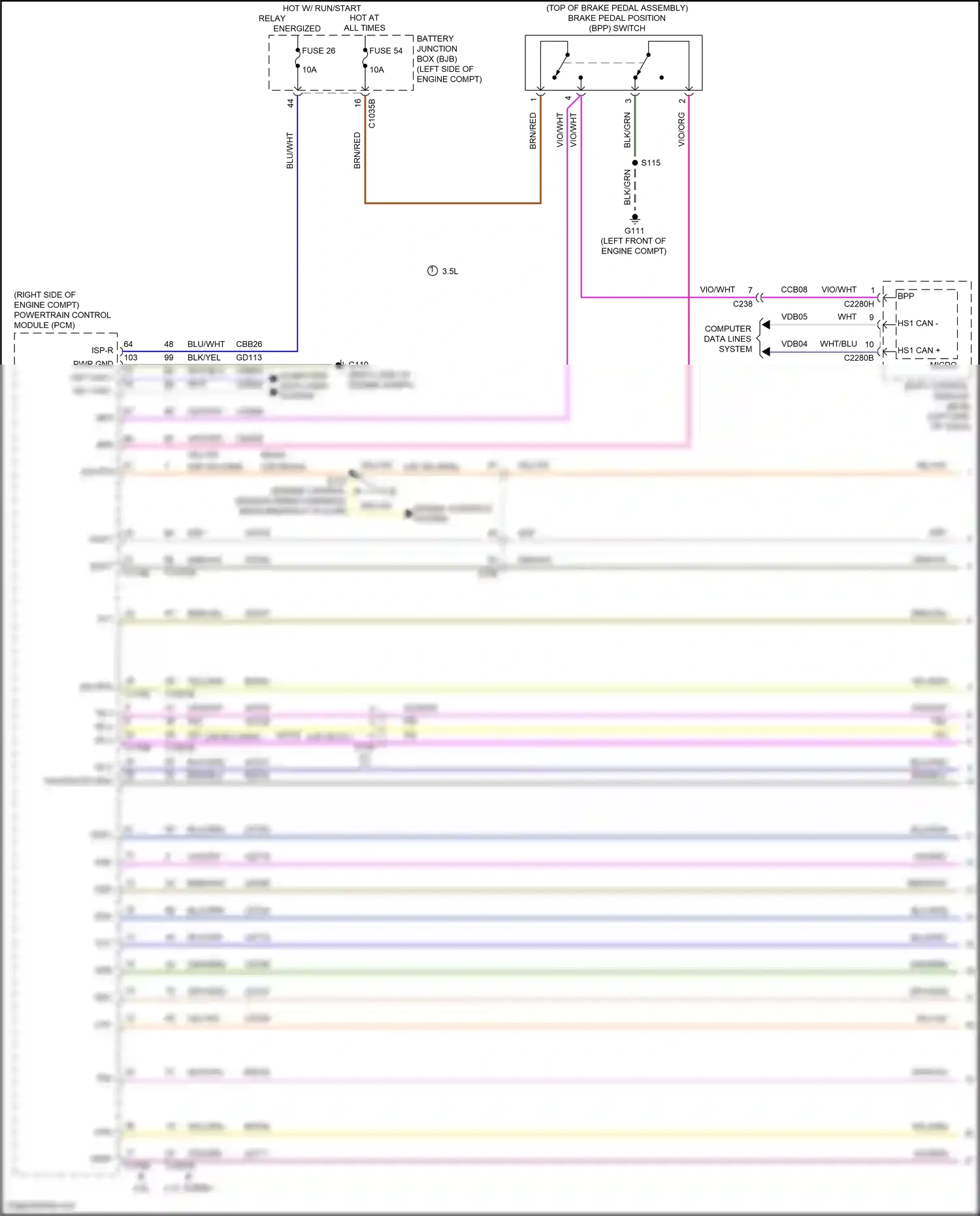 Wiring diagram brn/red for Ford Edge II (2015-2018) (22 of 29)