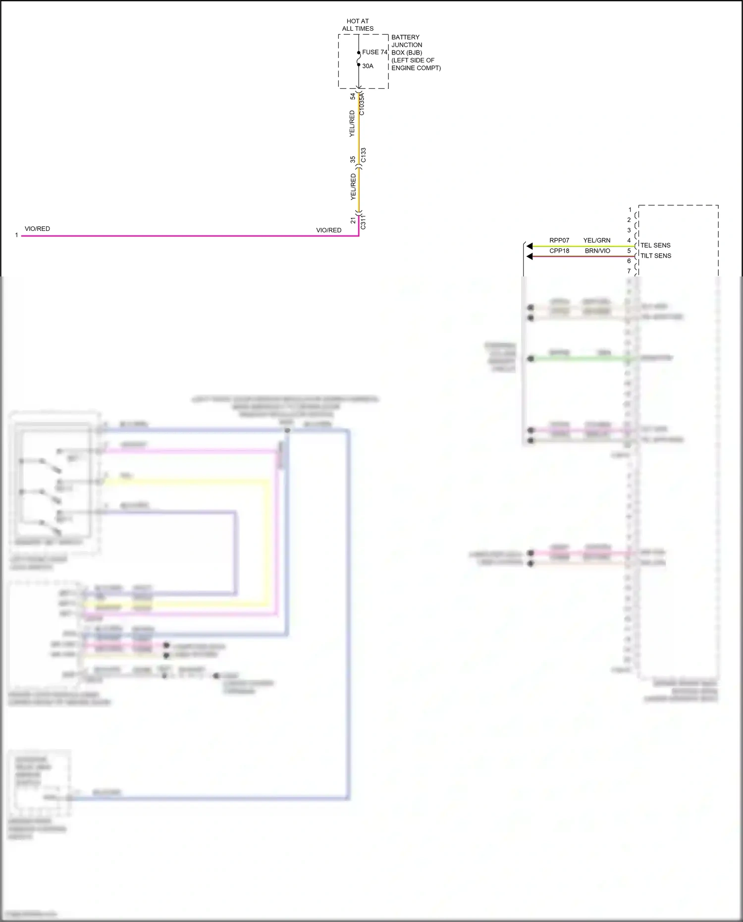 Wiring diagram brn/vio for Ford Edge II (2015-2018) (2 of 36)