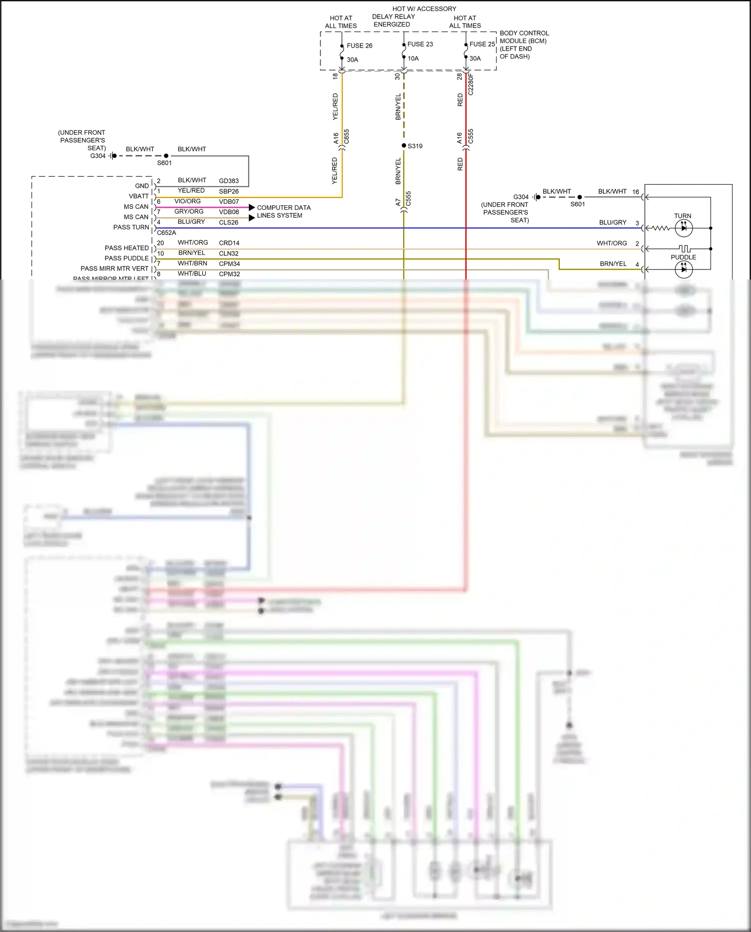 Wiring diagram driver door window control switch for Ford Edge II (2015-2018) (7 of 9)