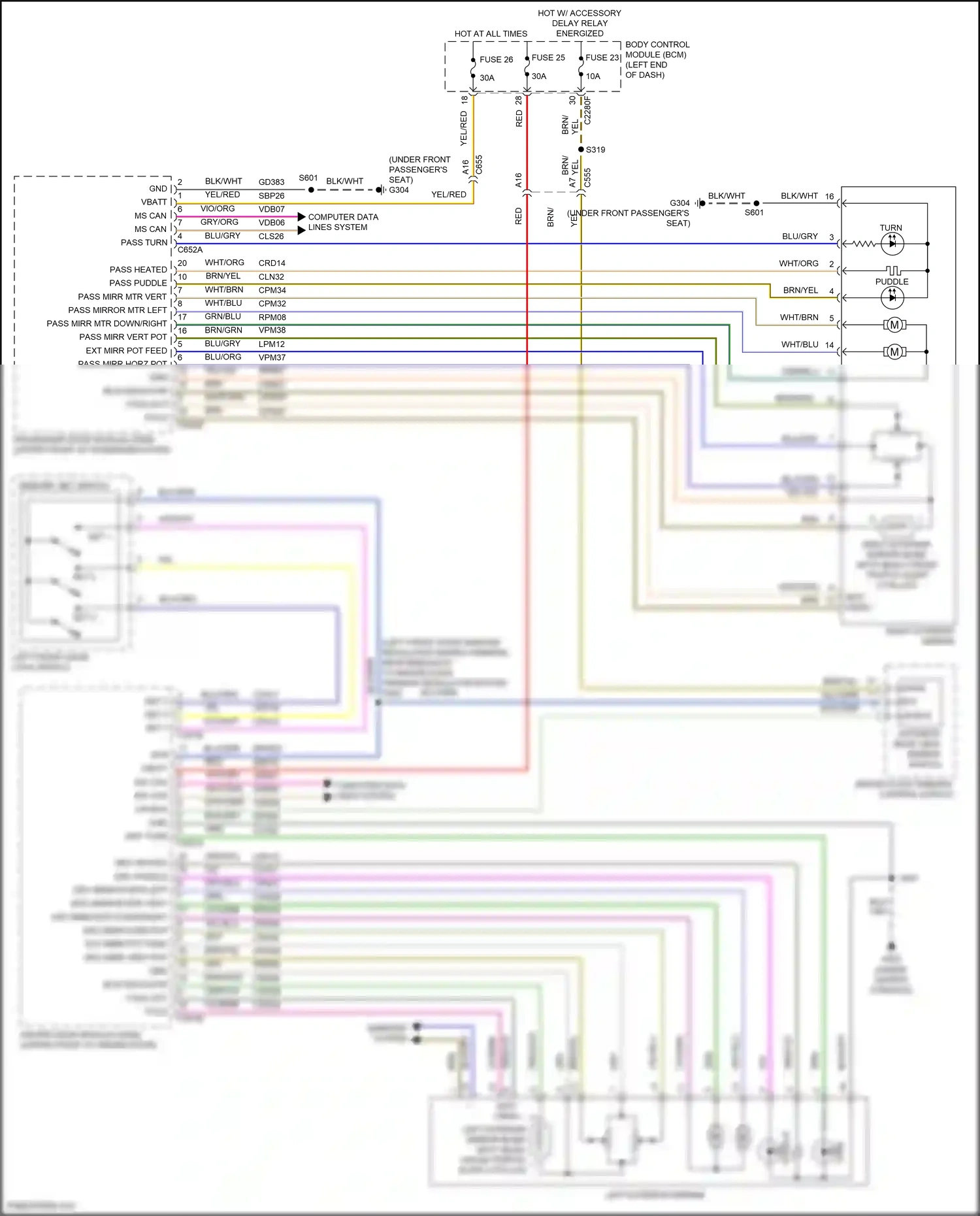 Wiring diagram drv mirror mtr vert up for Ford Edge II (2015-2018) (1 of 2)