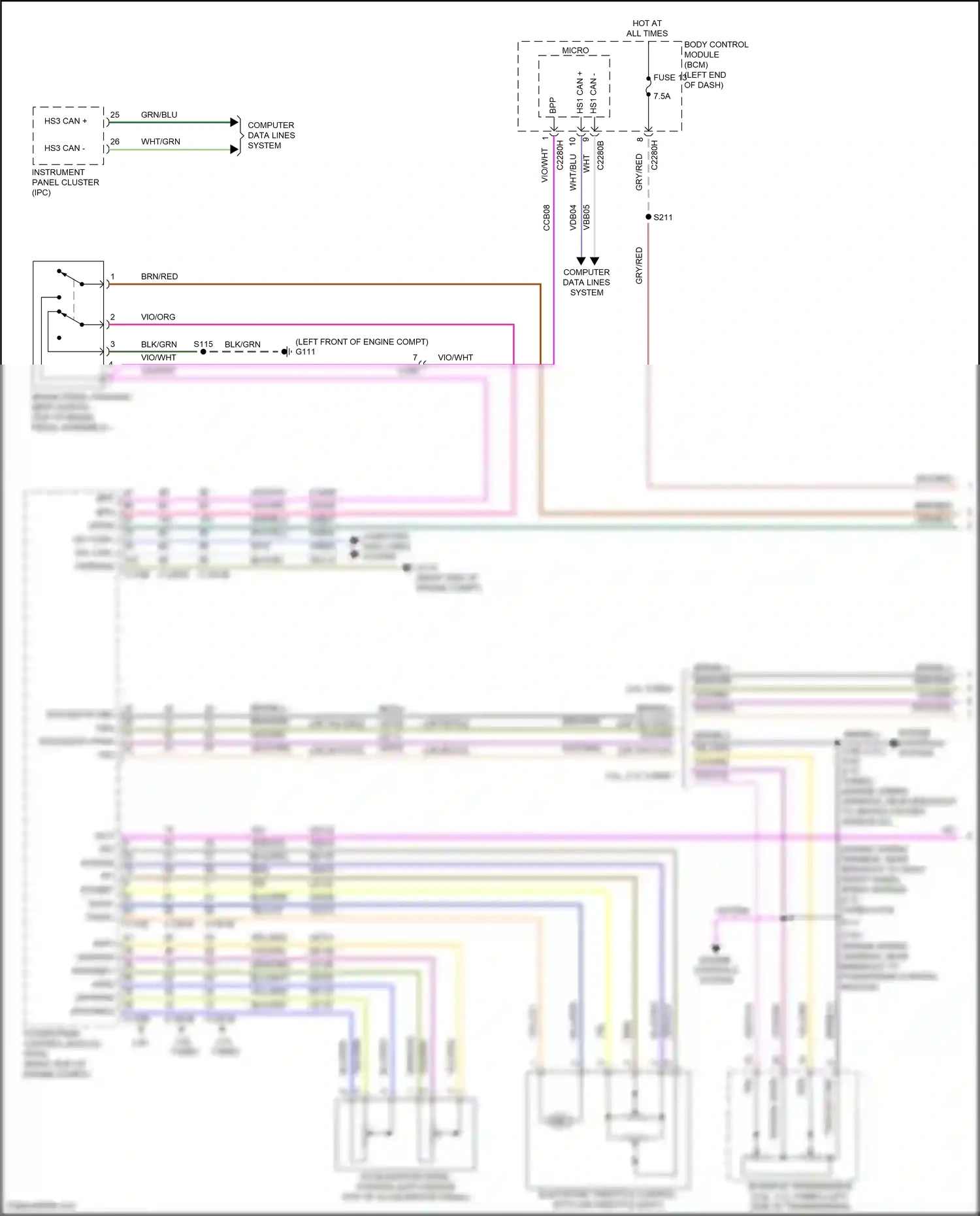 Wiring diagram engine controls system for Ford Edge II (2015-2018) (4 of 15)