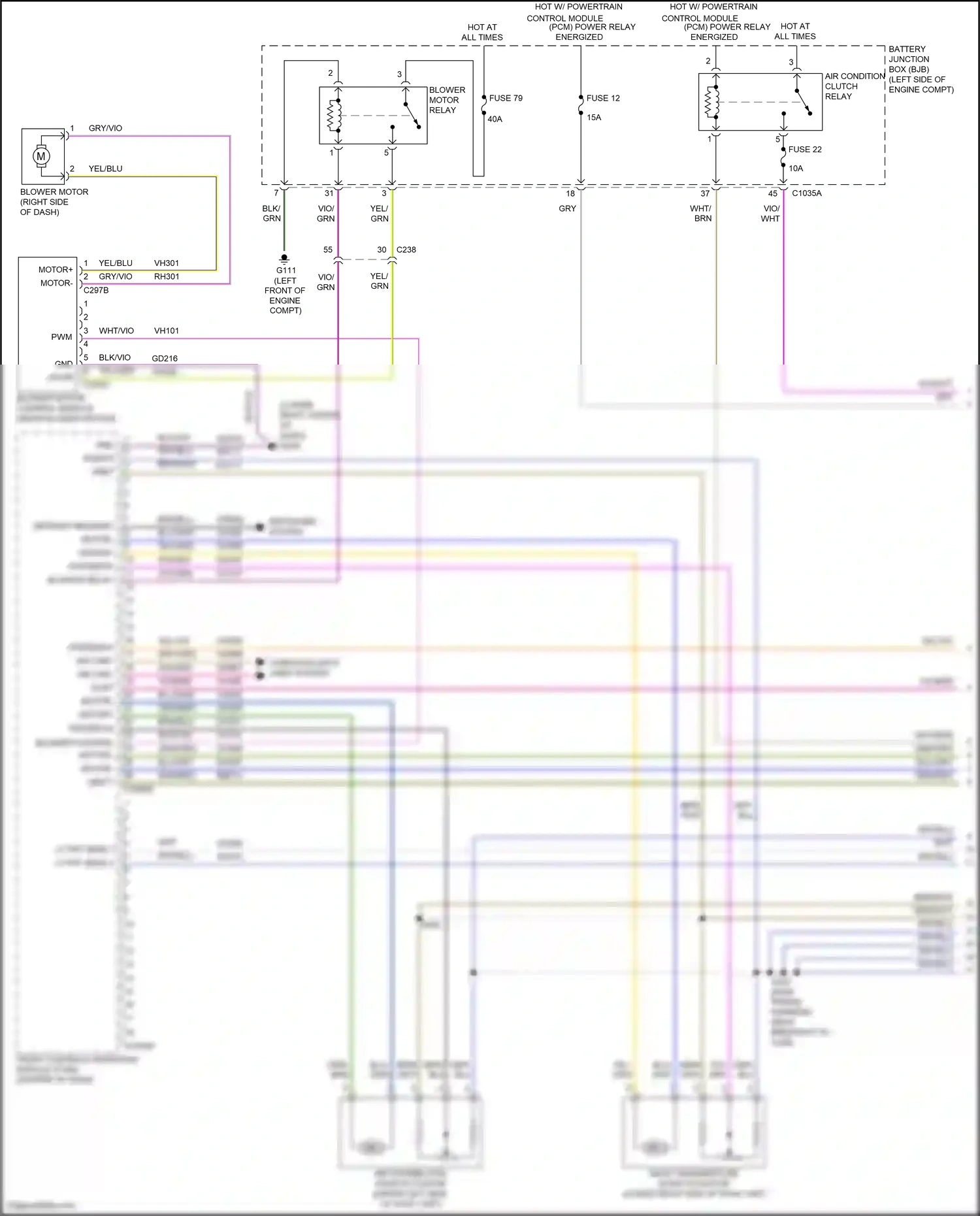 Wiring diagram fuse 22 for Ford Edge II (2015-2018) (2 of 2)