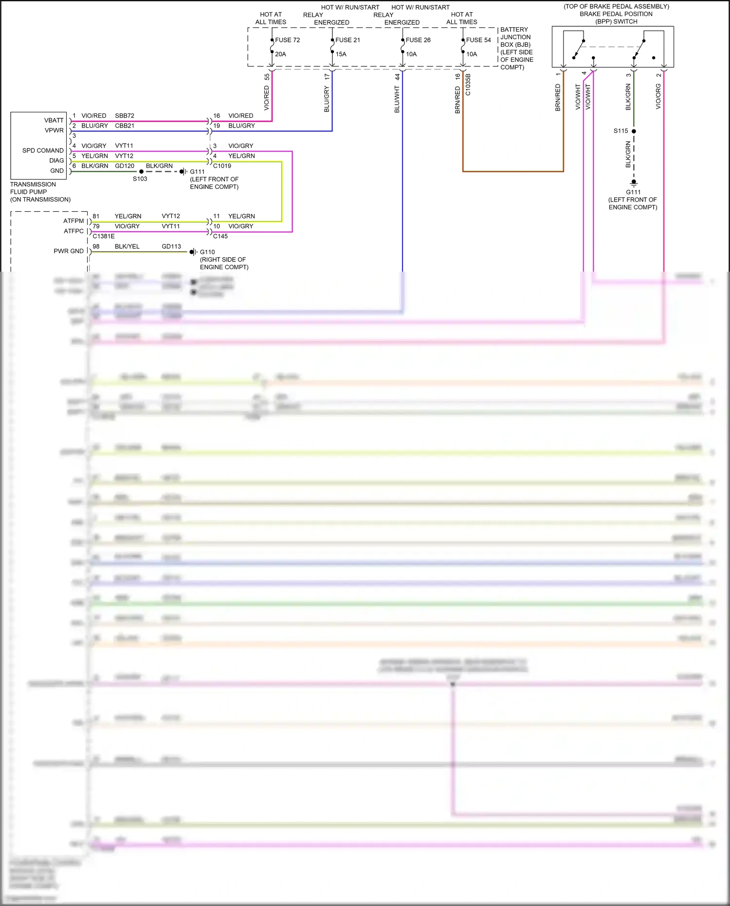 Wiring diagram fuse 72 for Ford Edge II (2015-2018) (1 of 2)
