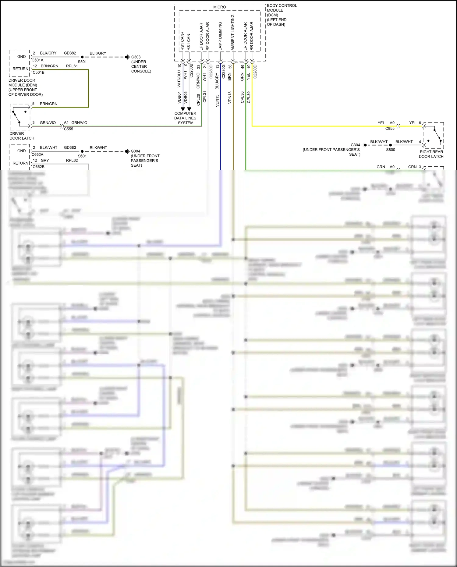 Wiring diagram grn/red for Ford Edge II (2015-2018) (4 of 18)