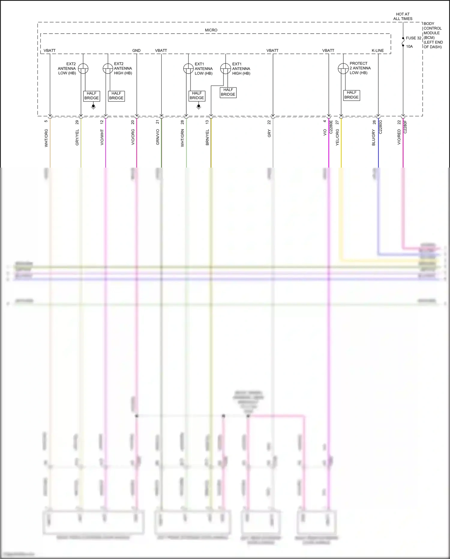 Wiring diagram gry/vio for Ford Edge II (2015-2018) (5 of 42)