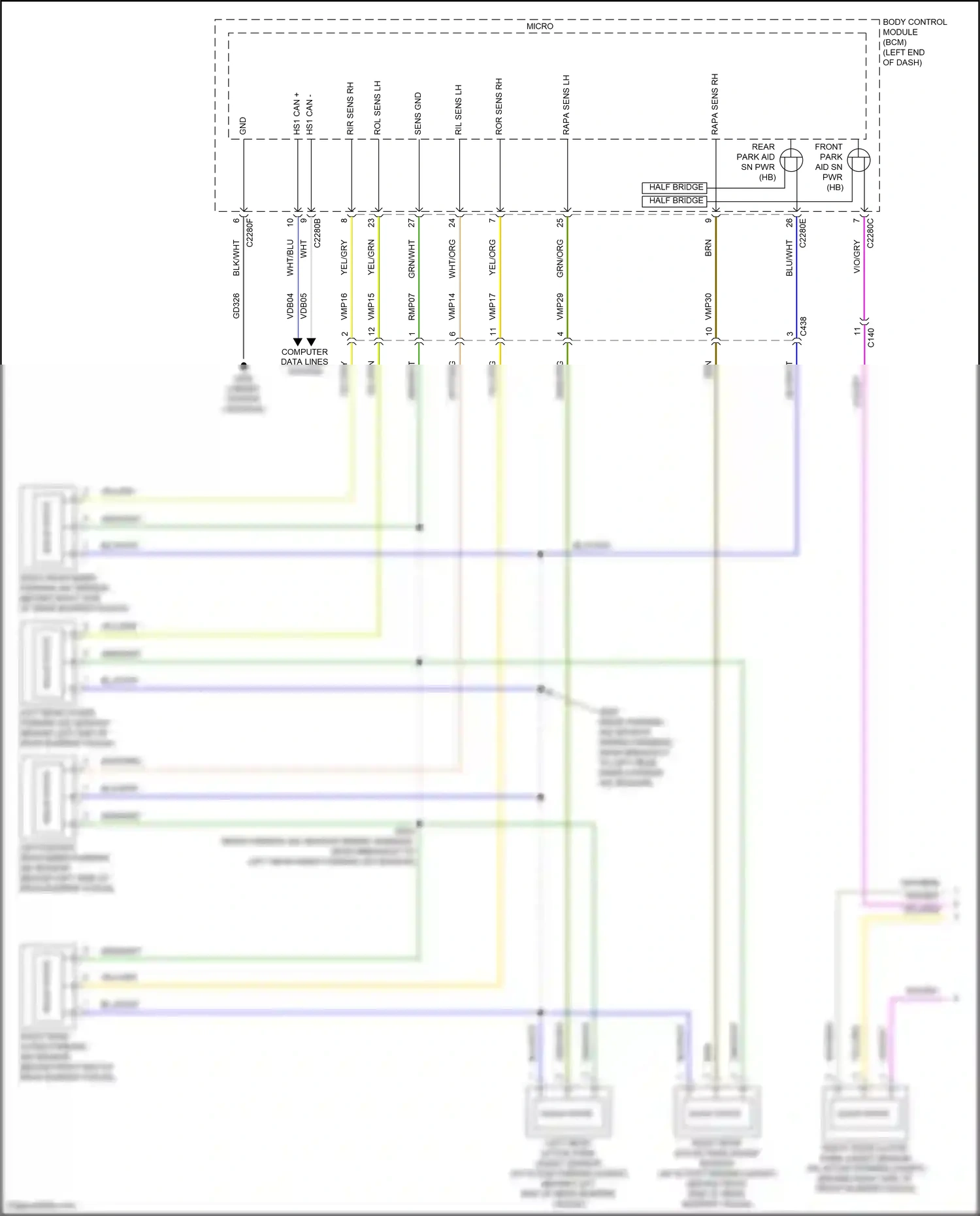Wiring diagram half bridge for Ford Edge II (2015-2018) (3 of 5)