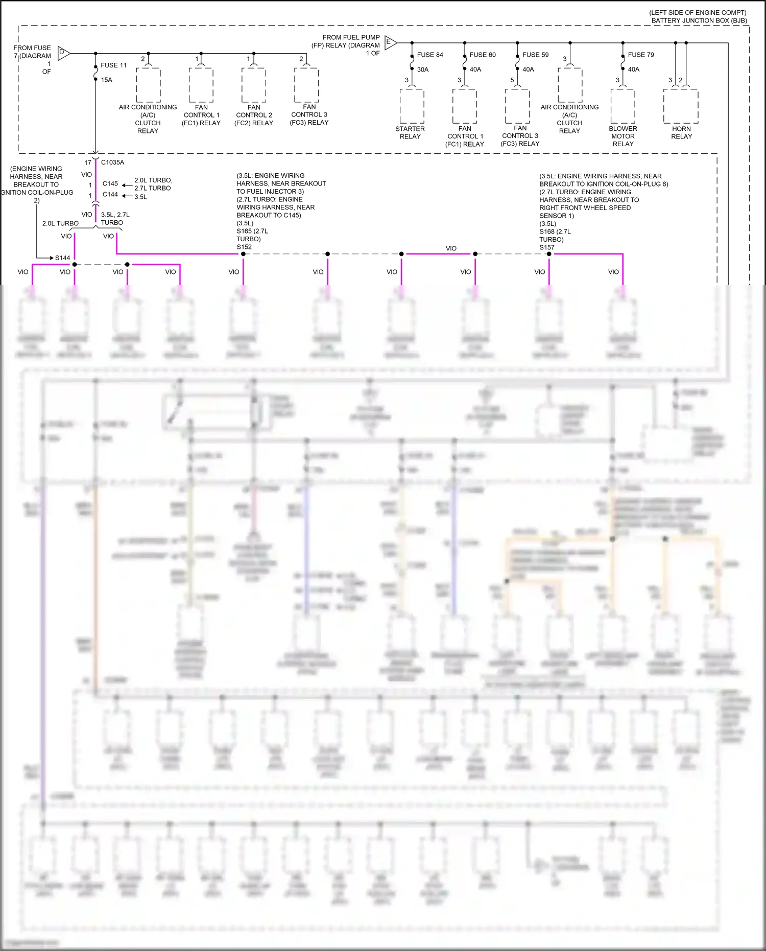 Wiring diagram ignition coil on plug 4 for Ford Edge II (2015-2018) (2 of 5)