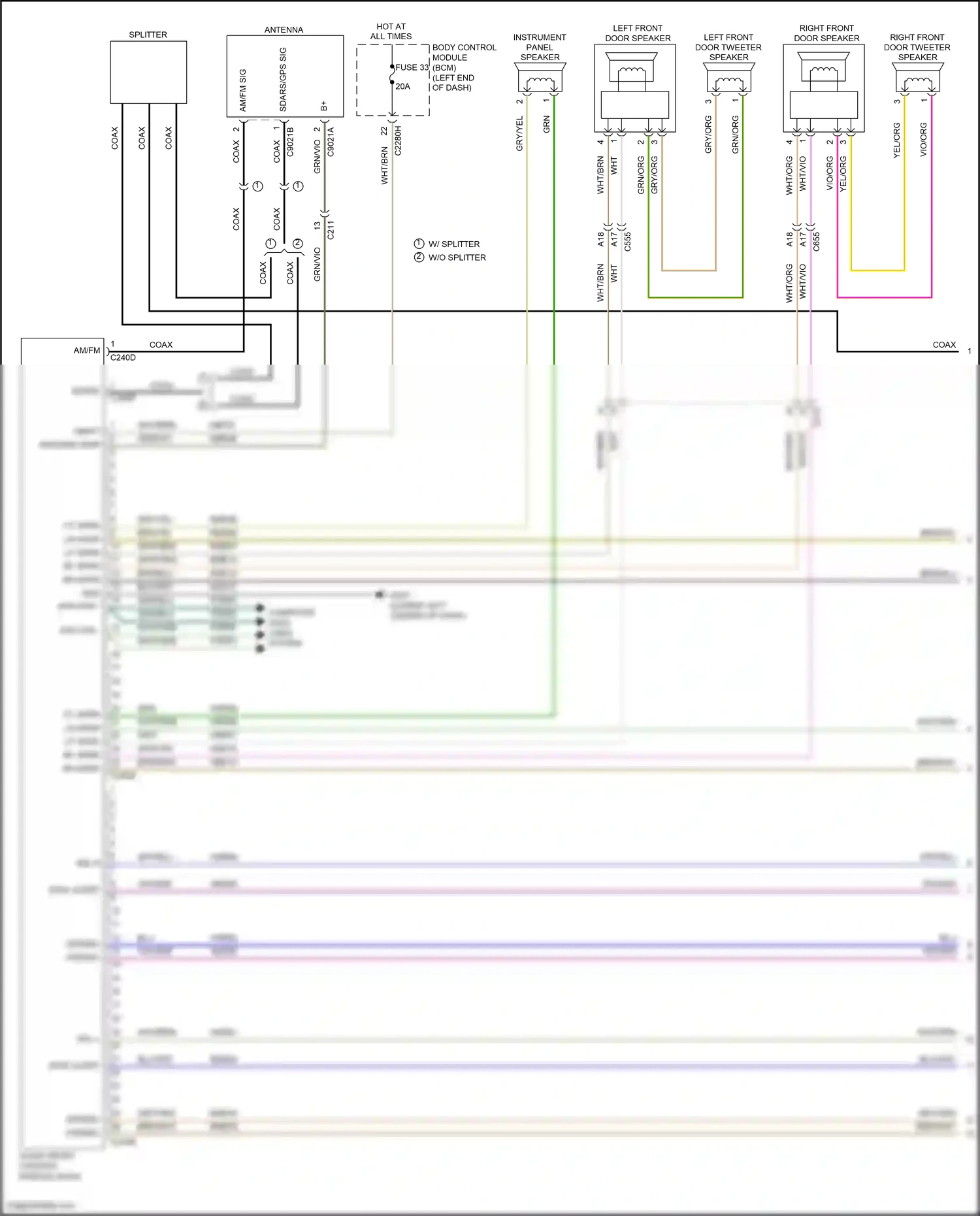 Wiring diagram lf spkr for Ford Edge II (2015-2018) (1 of 8)