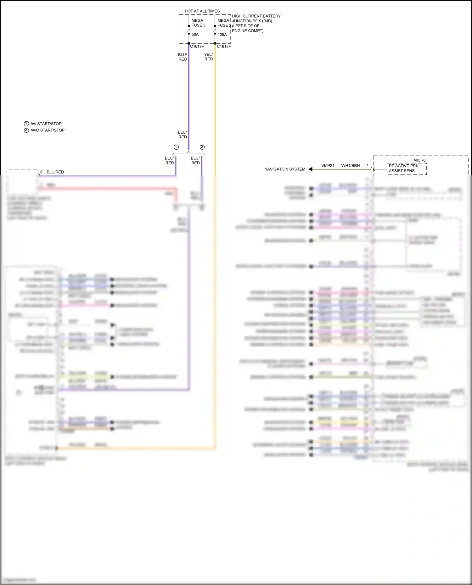 Wiring diagram mega fuse 3 for Ford Edge II (2015-2018) (1 of 2)