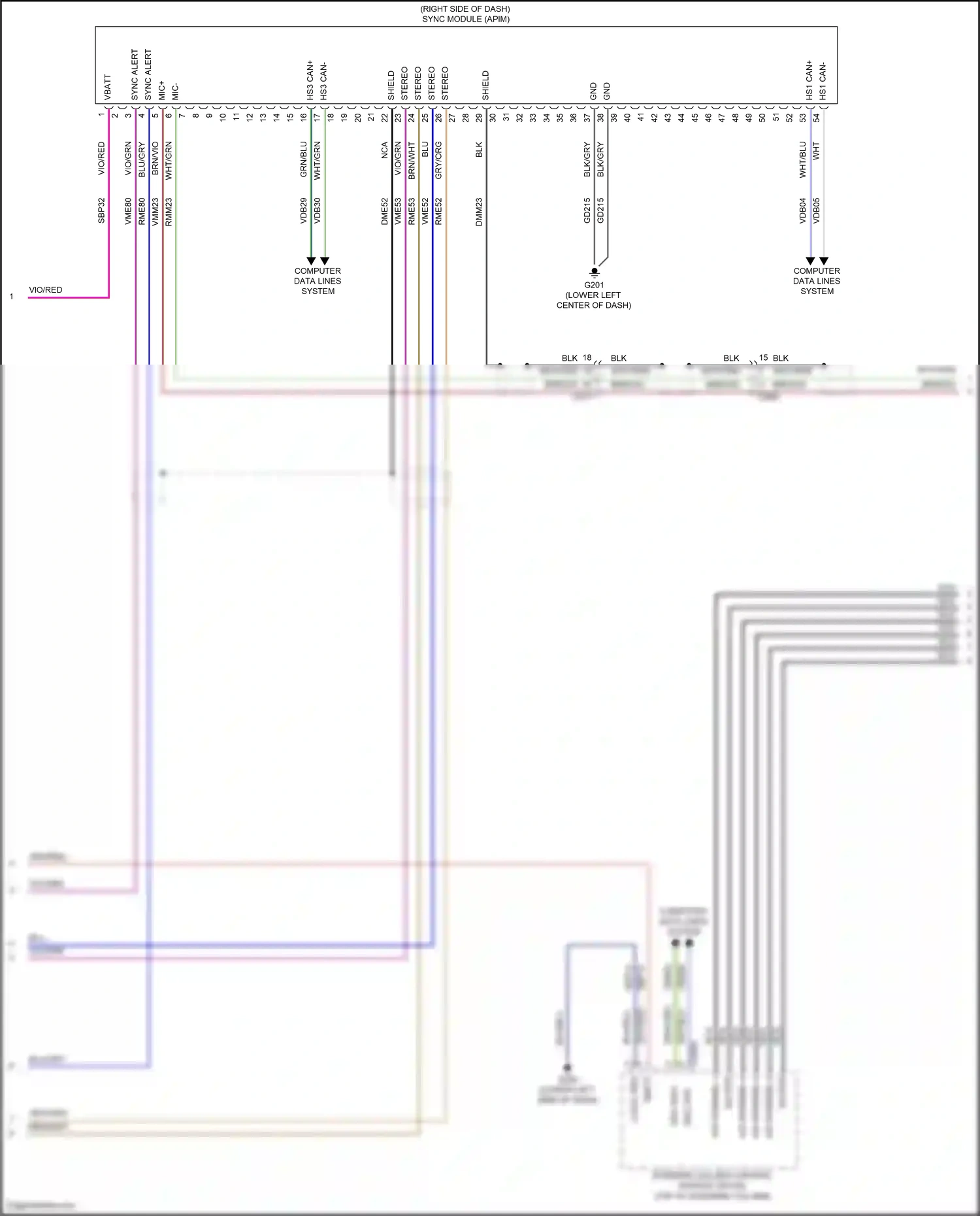 Wiring diagram mic - for Ford Edge II (2015-2018) (3 of 12)