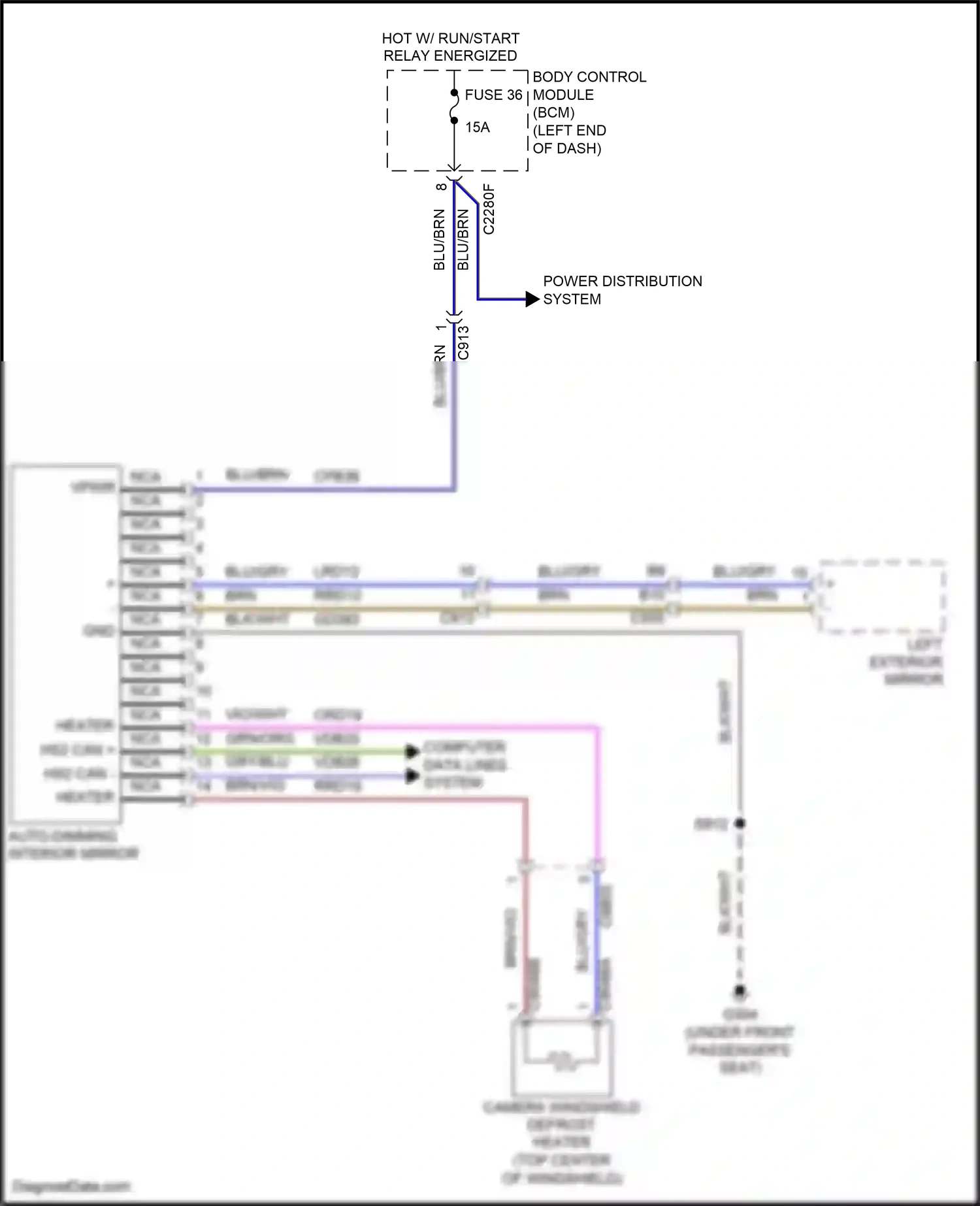 Wiring diagram power distribution system for Ford Edge II (2015-2018) (7 of 15)