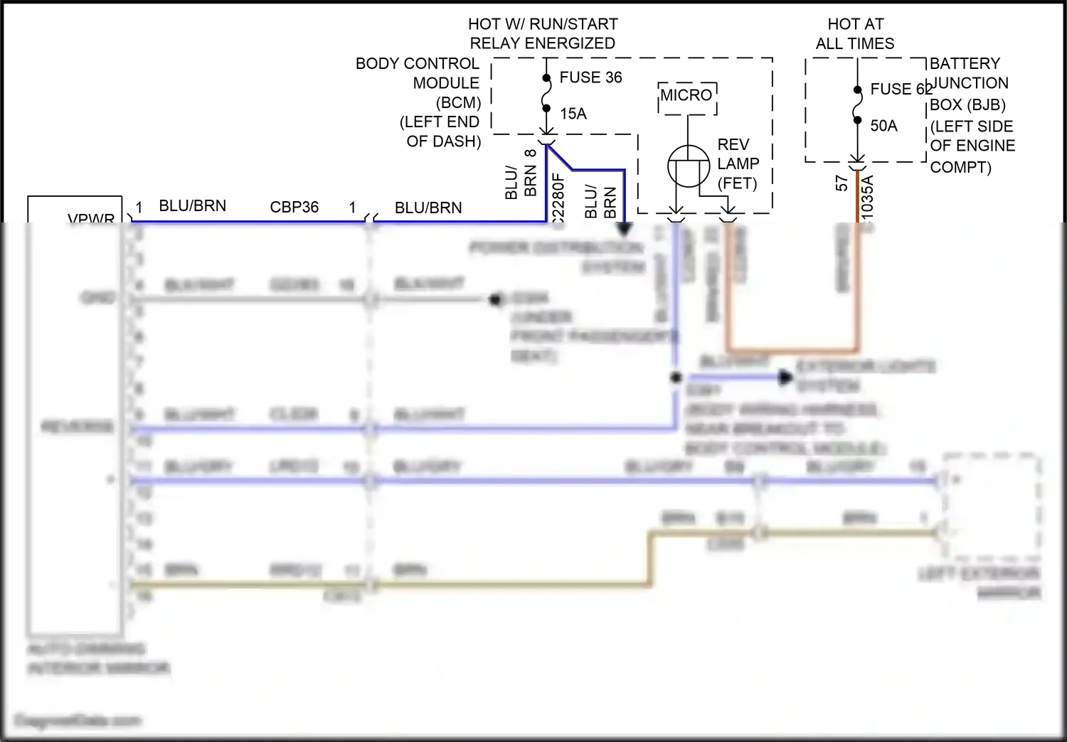 Wiring diagram power distribution system for Ford Edge II (2015-2018) (8 of 15)