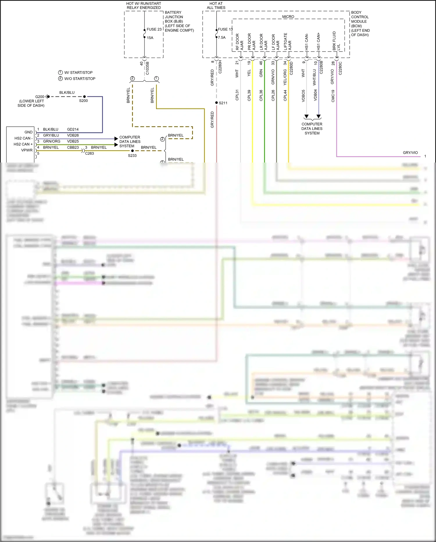 Wiring diagram prk detect for Ford Edge II (2015-2018) (1 of 1)