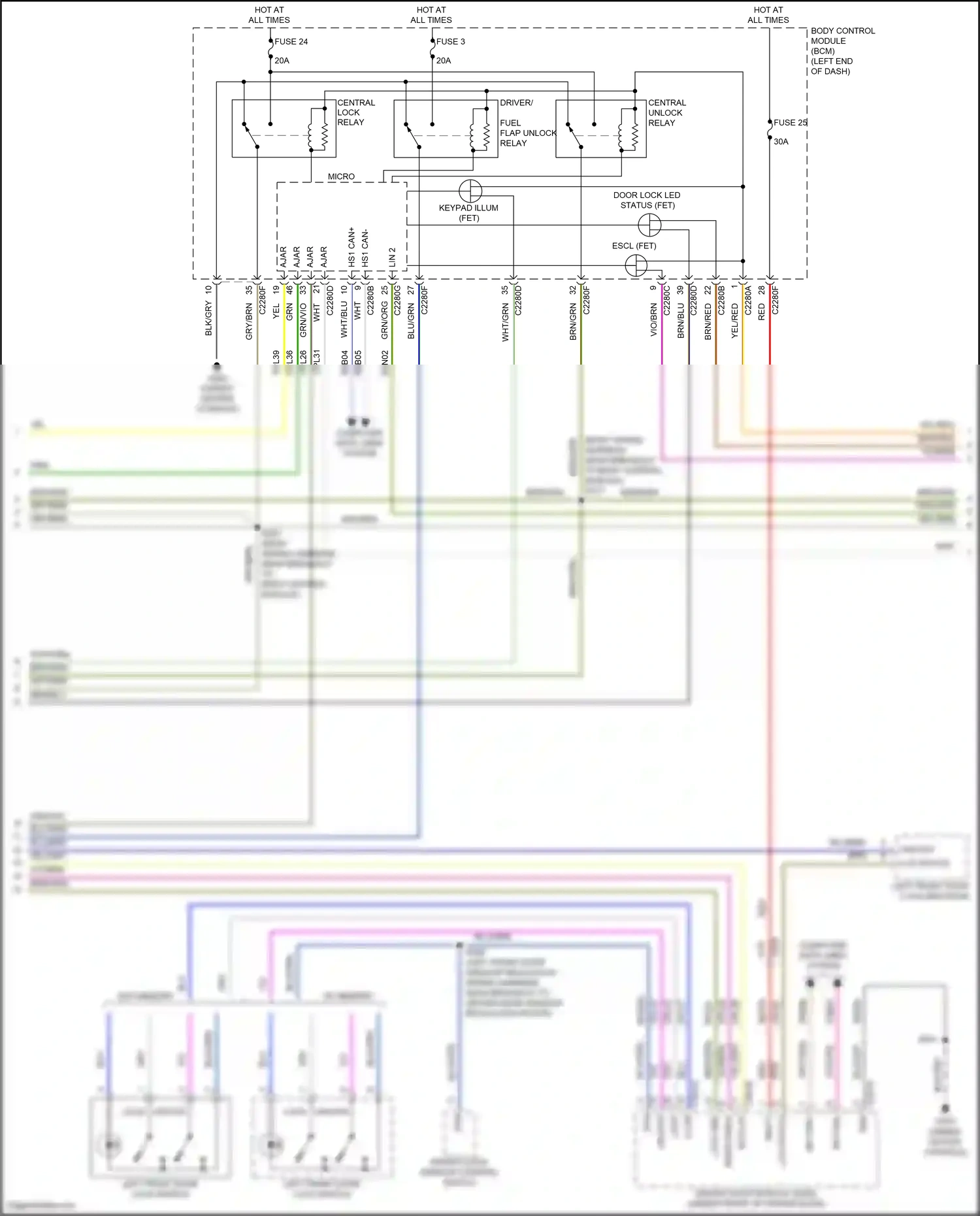 Wiring diagram red for Ford Edge II (2015-2018) (11 of 39)