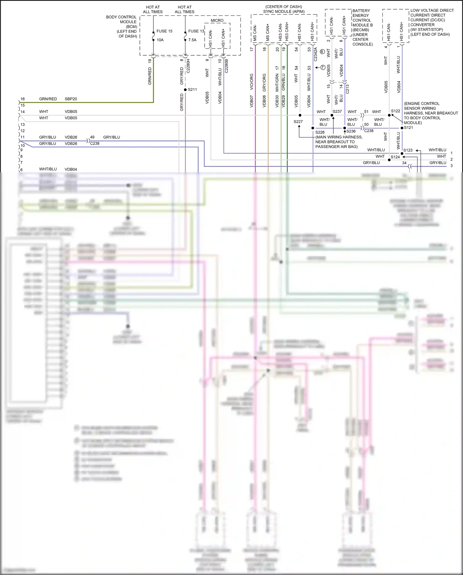 Wiring diagram wht/blu for Ford Edge II (2015-2018) (46 of 60)