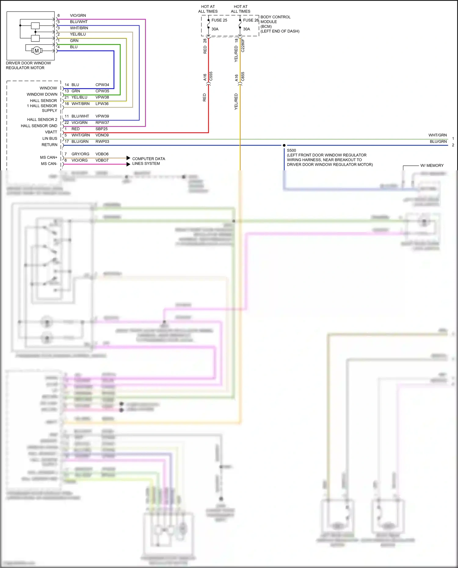 Wiring diagram window up for Ford Edge II (2015-2018) (1 of 1)