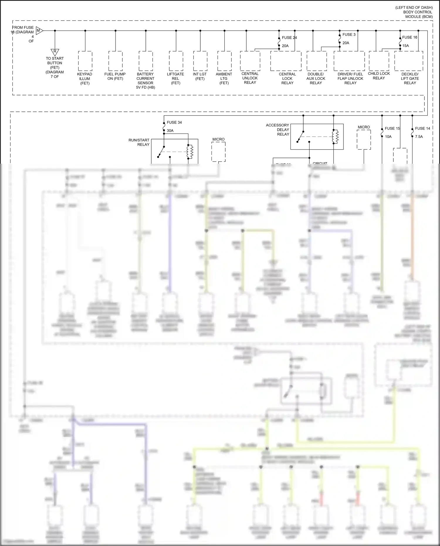 Wiring diagram yel/grn for Ford Edge II (2015-2018) (7 of 52)